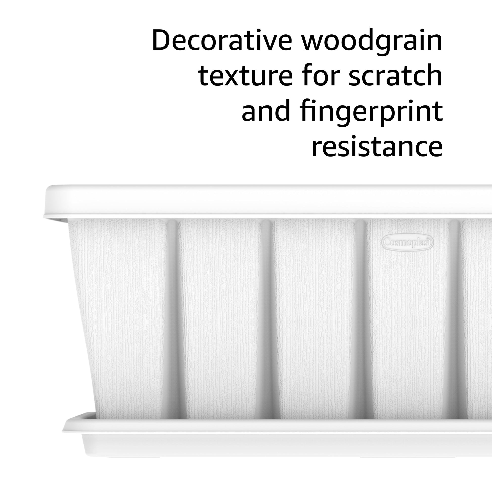 30" Cedargrain Rectangular Planter with Tray - Cosmoplast Qatar