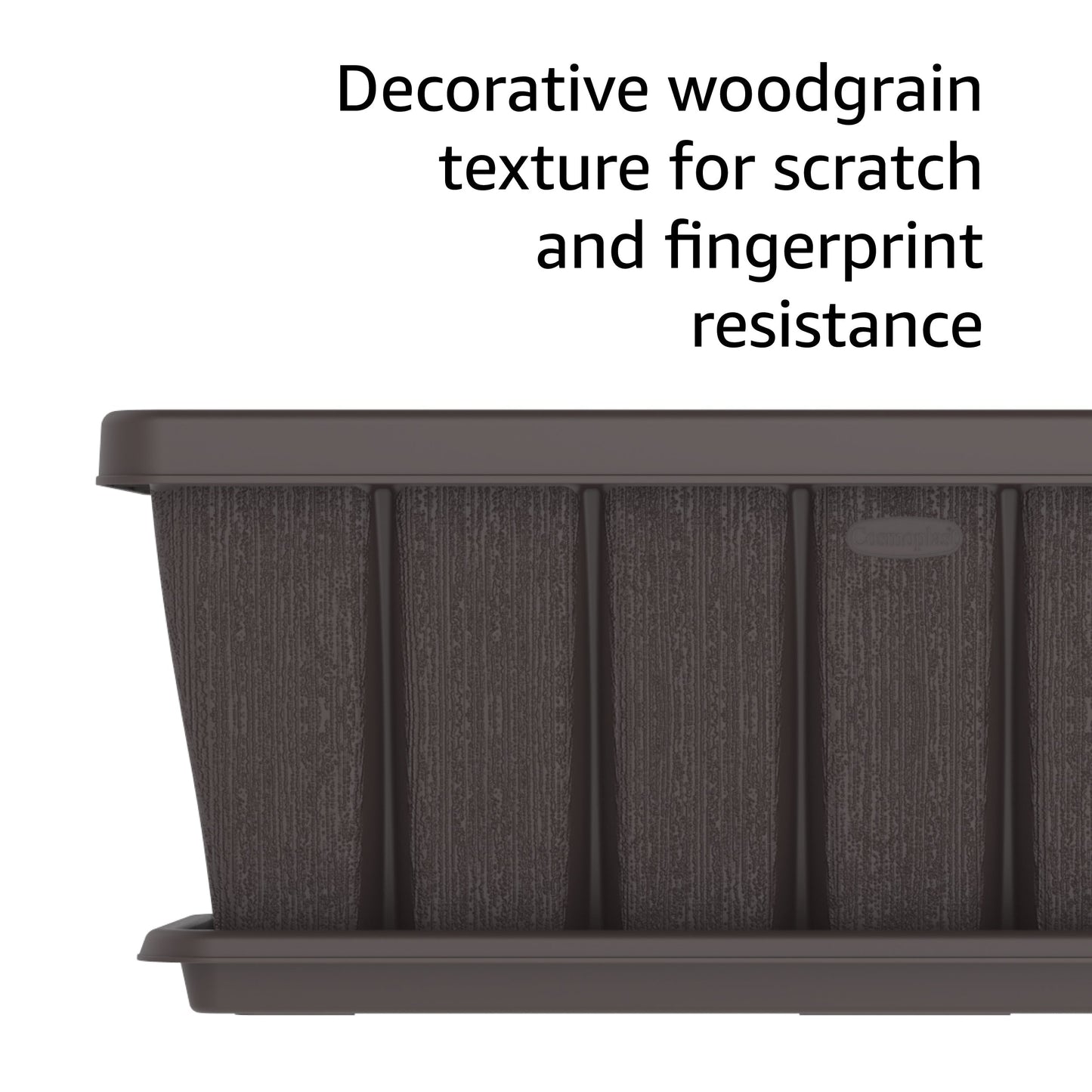 30" Cedargrain Rectangular Planter with Tray - Cosmoplast Qatar