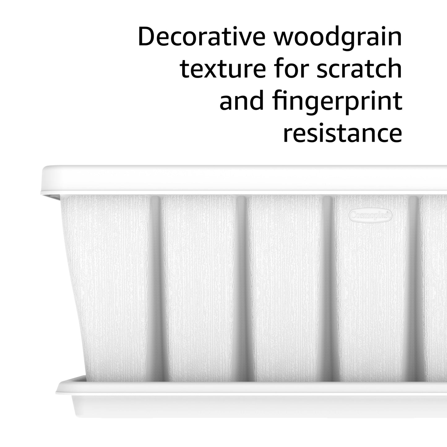 36" Cedargrain Rectangular Planter with Tray - Cosmoplast Qatar