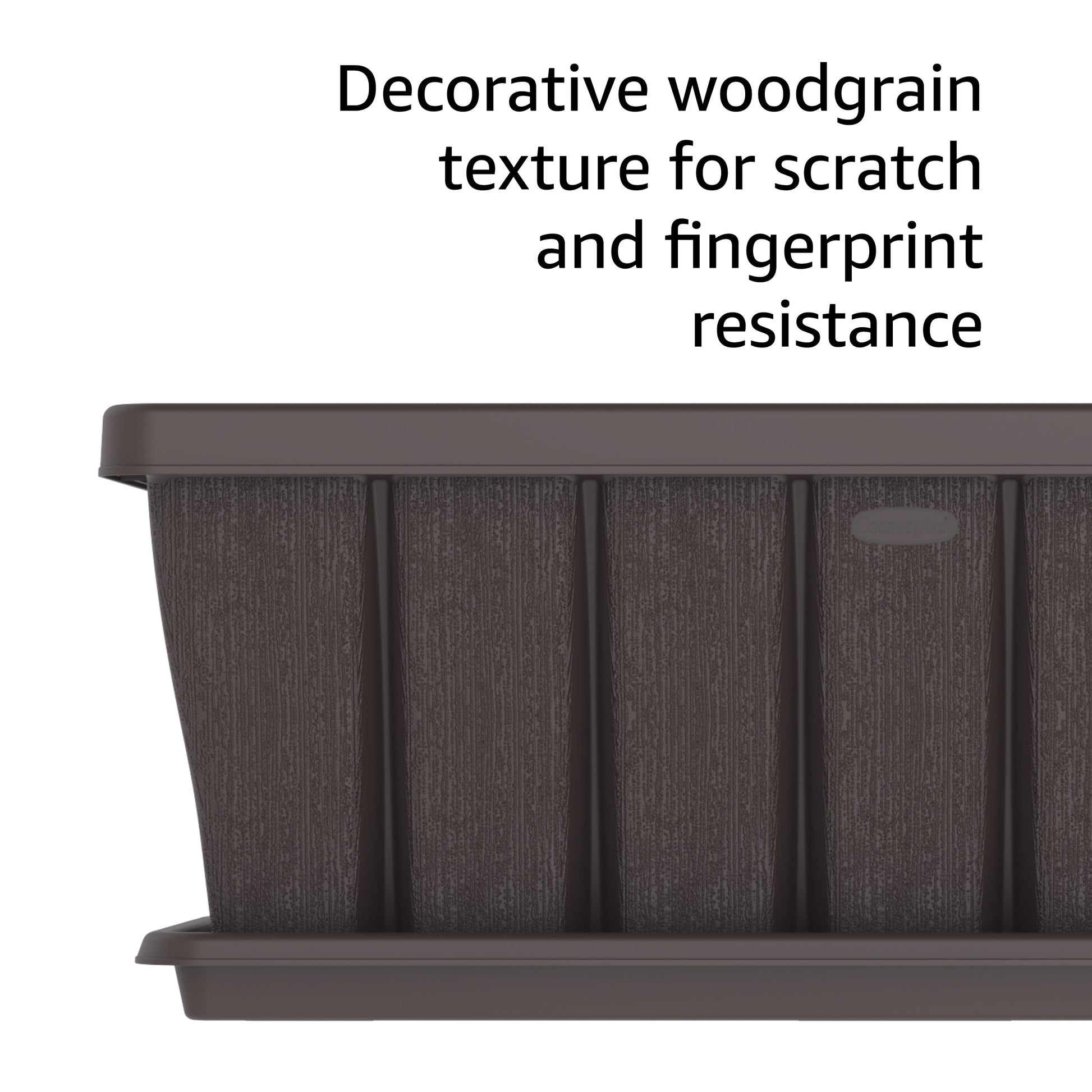 36" Cedargrain Rectangular Planter with Tray - Cosmoplast Qatar