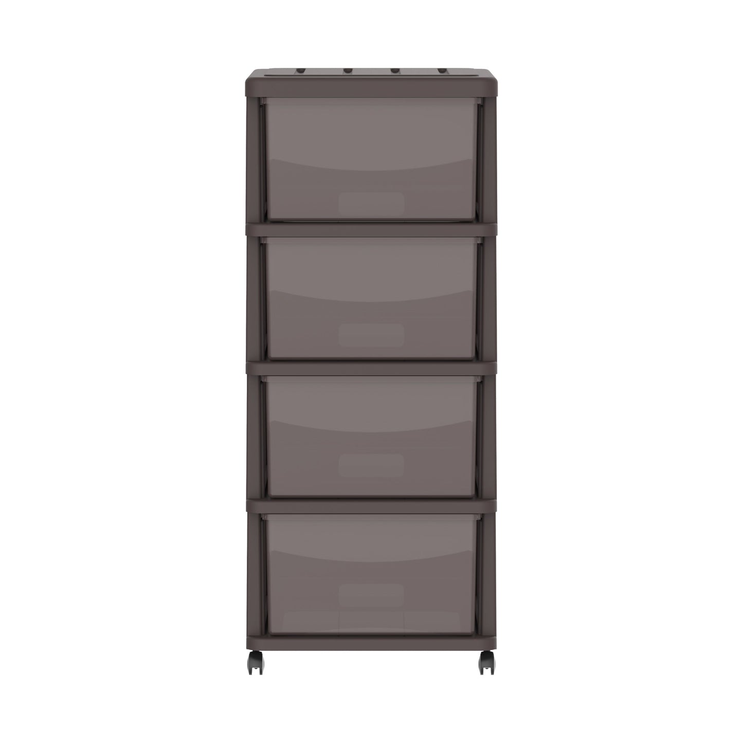 Cedargrain 4 Tiers Storage Cabinet with Drawers & Wheels - Cosmoplast Qatar