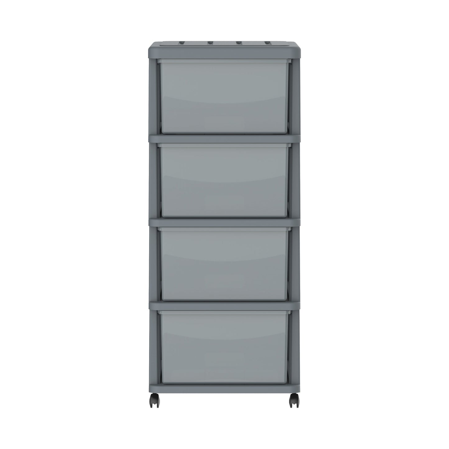 Cedargrain 4 Tiers Storage Cabinet with Drawers & Wheels - Cosmoplast Qatar