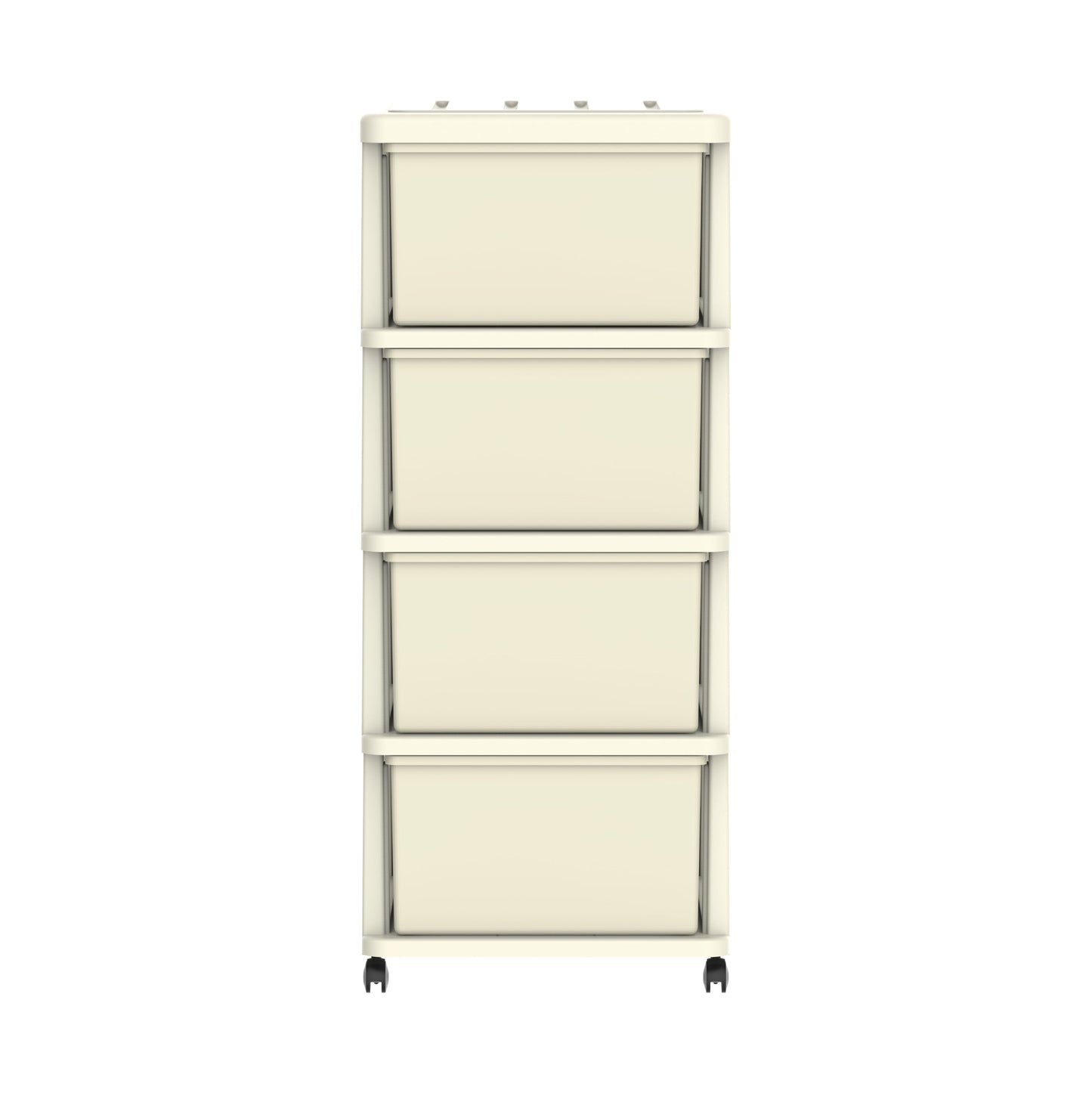 Cedargrain 4 Tiers Storage Cabinet with Drawers & Wheels - Cosmoplast Qatar