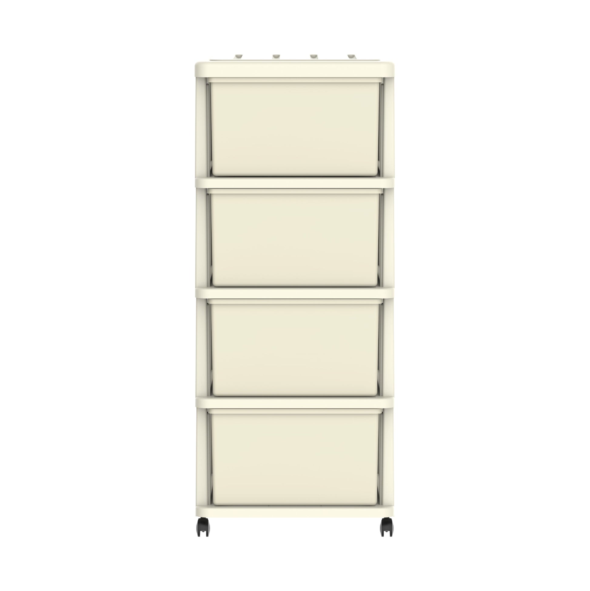 Cedargrain 4 Tiers Storage Cabinet with Drawers & Wheels - Cosmoplast Qatar