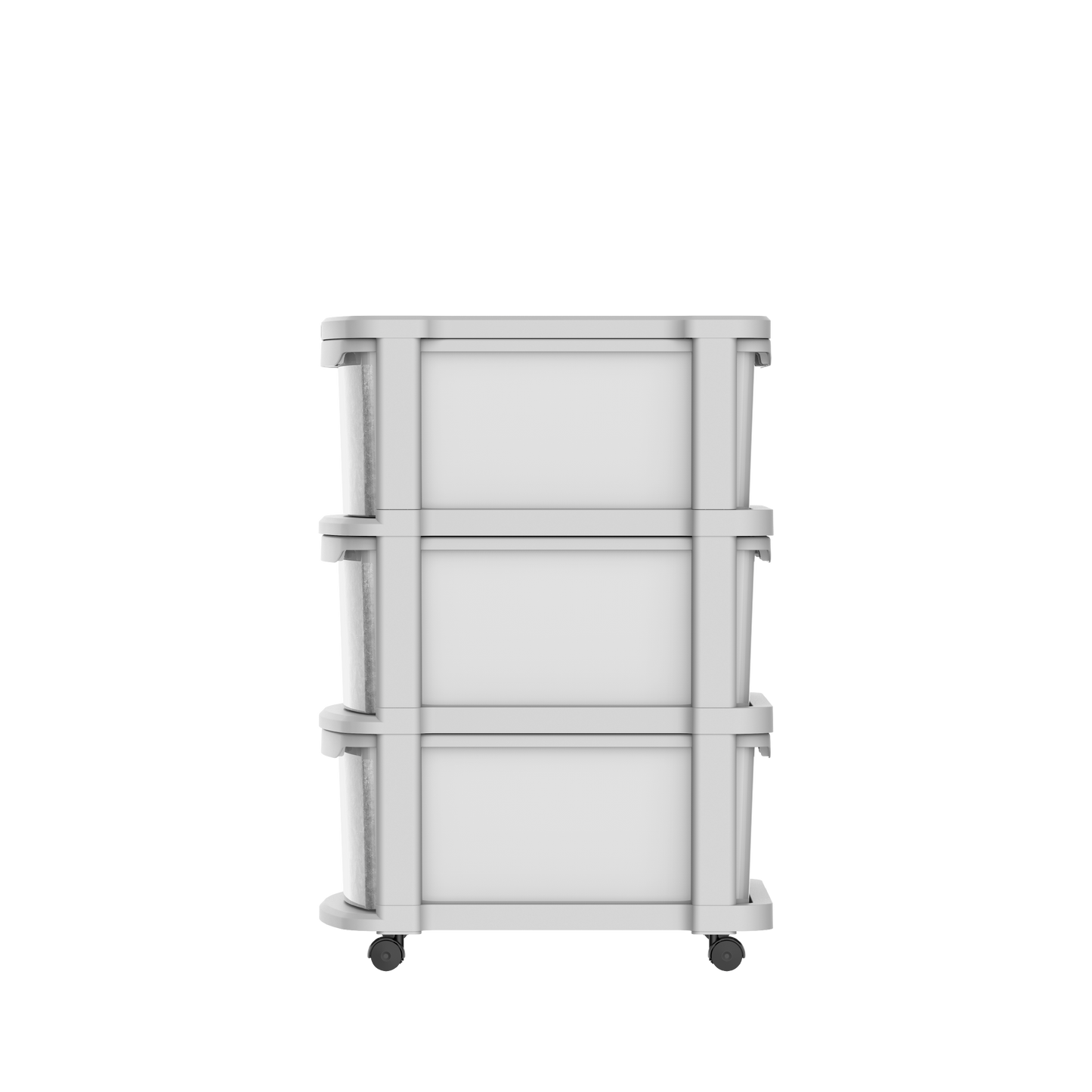 Ceramic 3 Tiers Multipurpose Storage Cabinet with Wheels - Cosmoplast Qatar