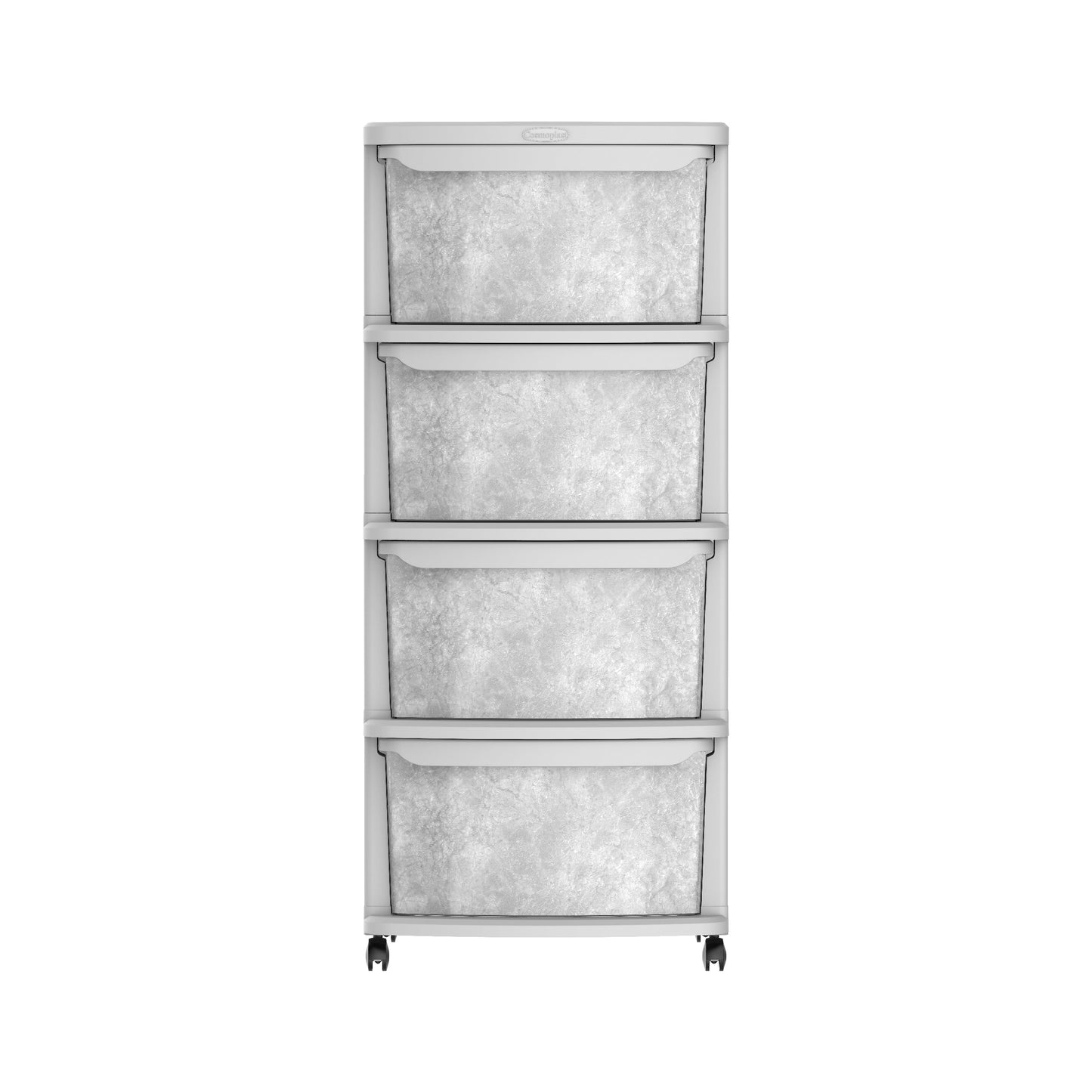 Ceramic 4 Tiers Multipurpose Storage Cabinet with Wheels - Cosmoplast Qatar
