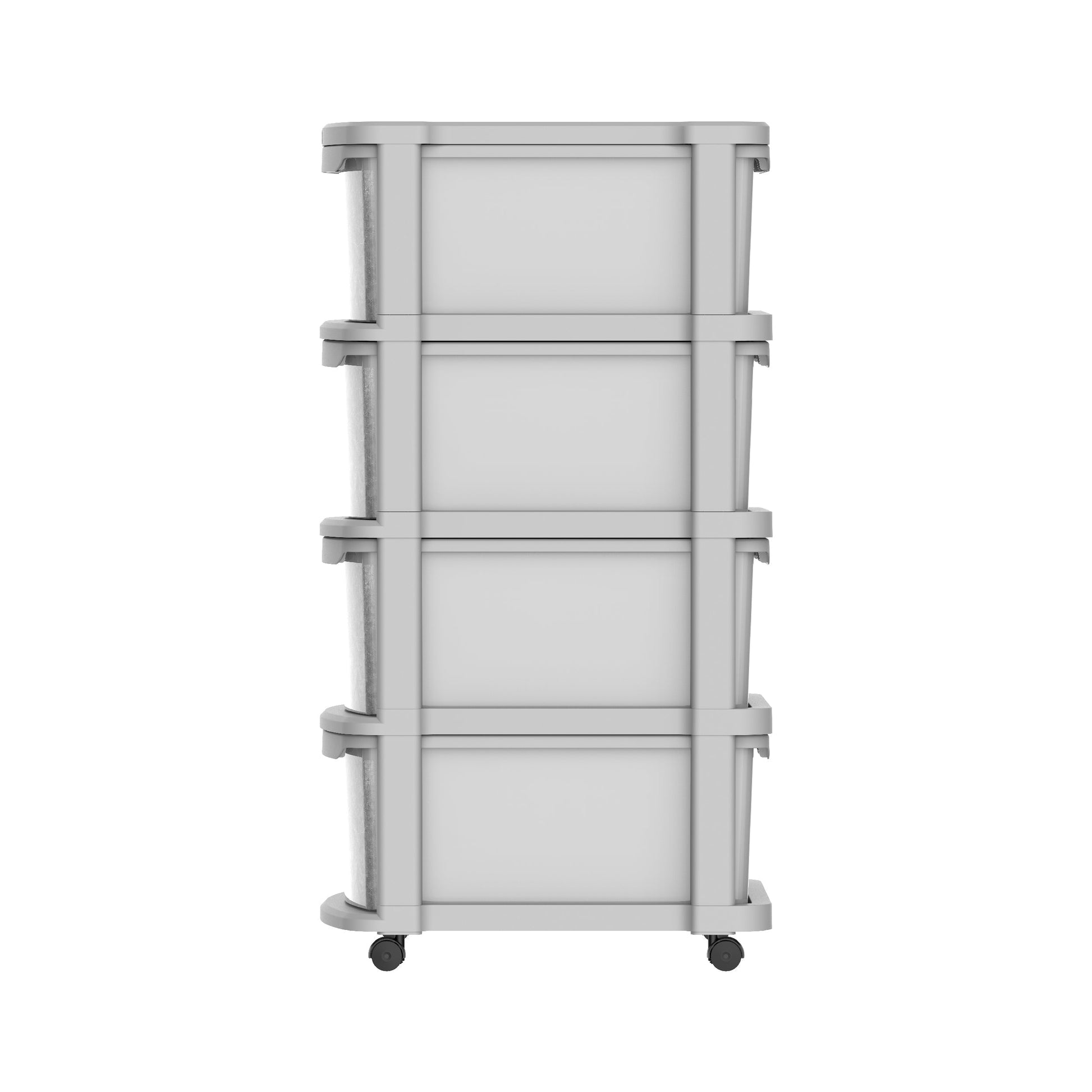 Ceramic 4 Tiers Multipurpose Storage Cabinet with Wheels - Cosmoplast Qatar