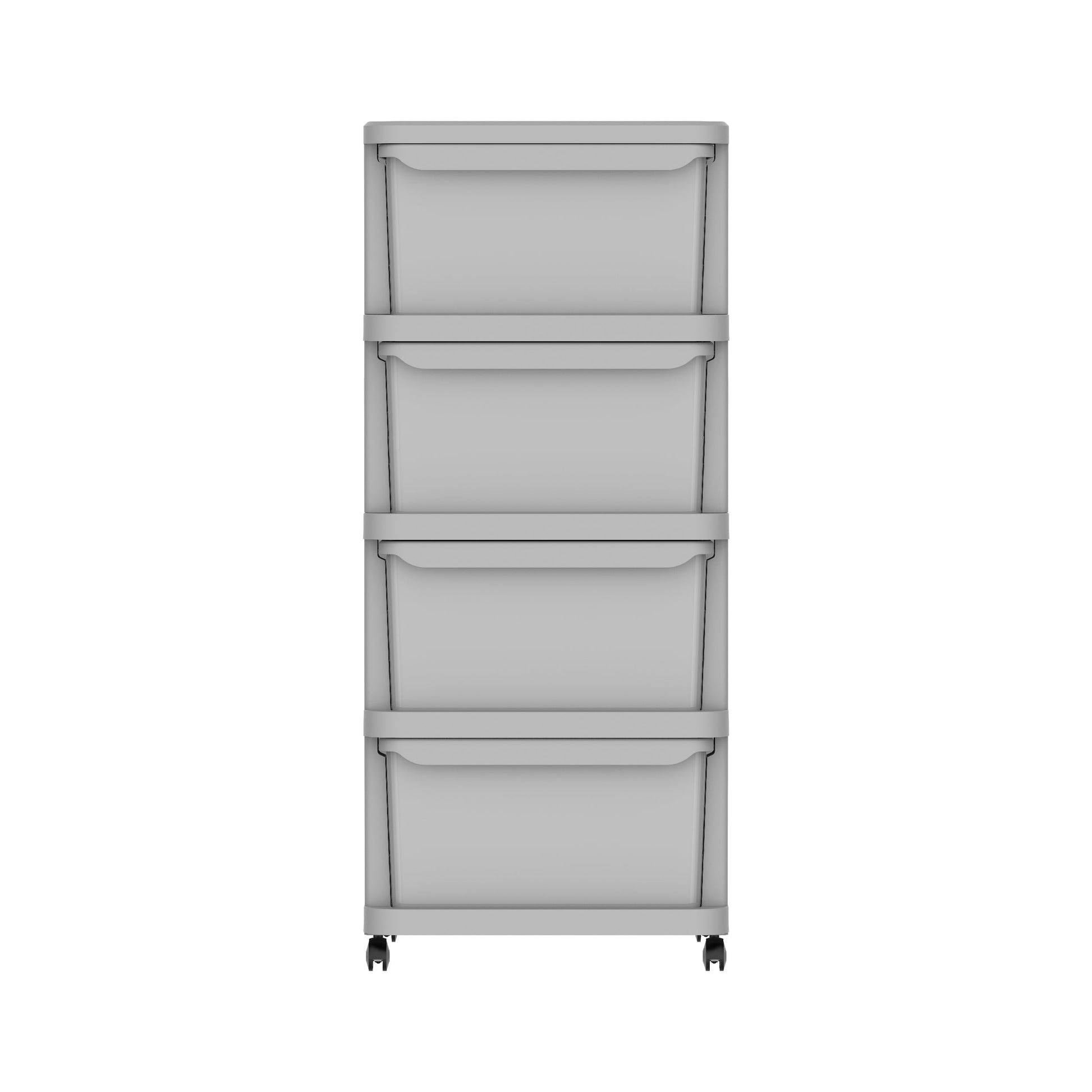 Ceramic 4 Tiers Multipurpose Storage Cabinet with Wheels - Cosmoplast Qatar