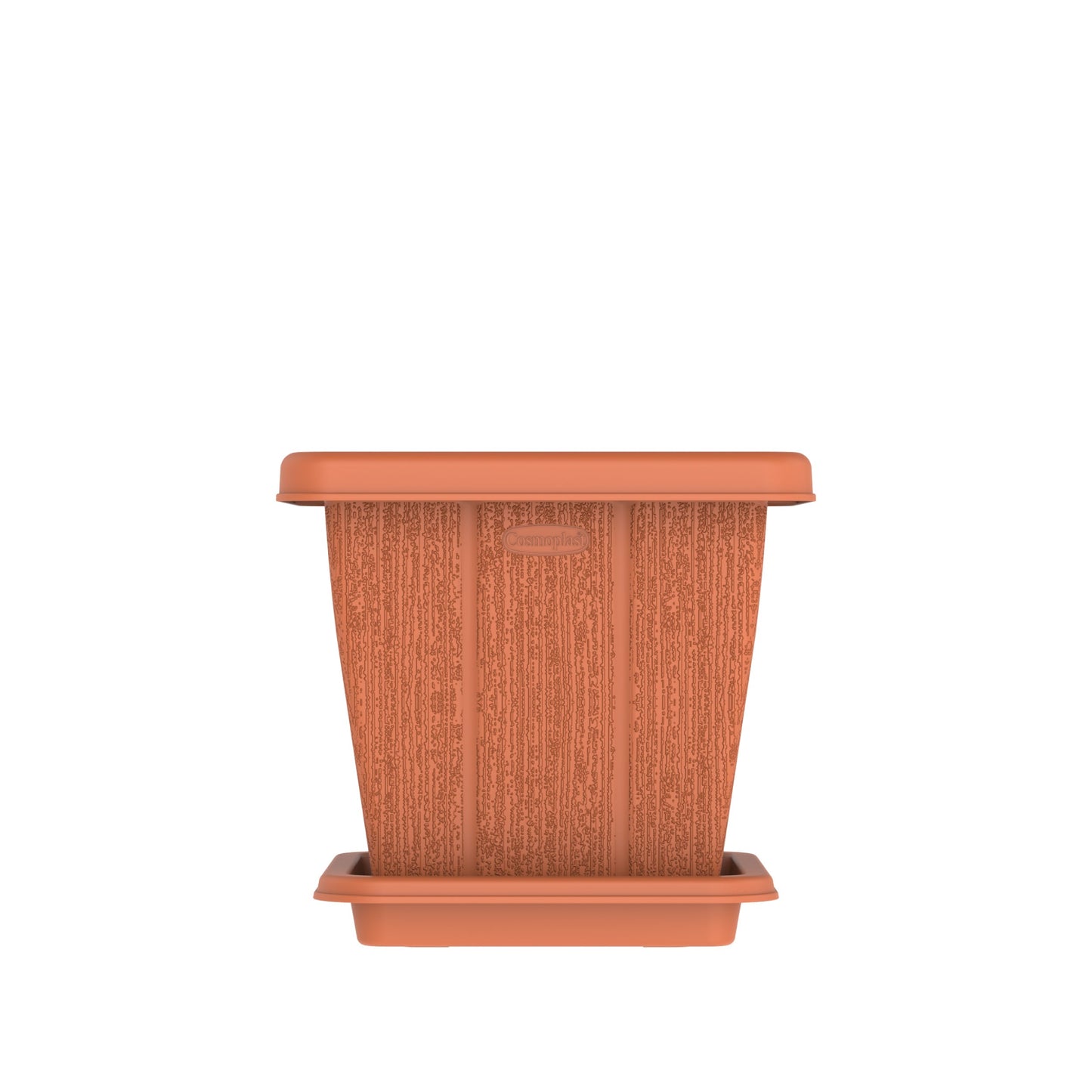 10L Cedargrain Square Planter with Tray - Cosmoplast Qatar