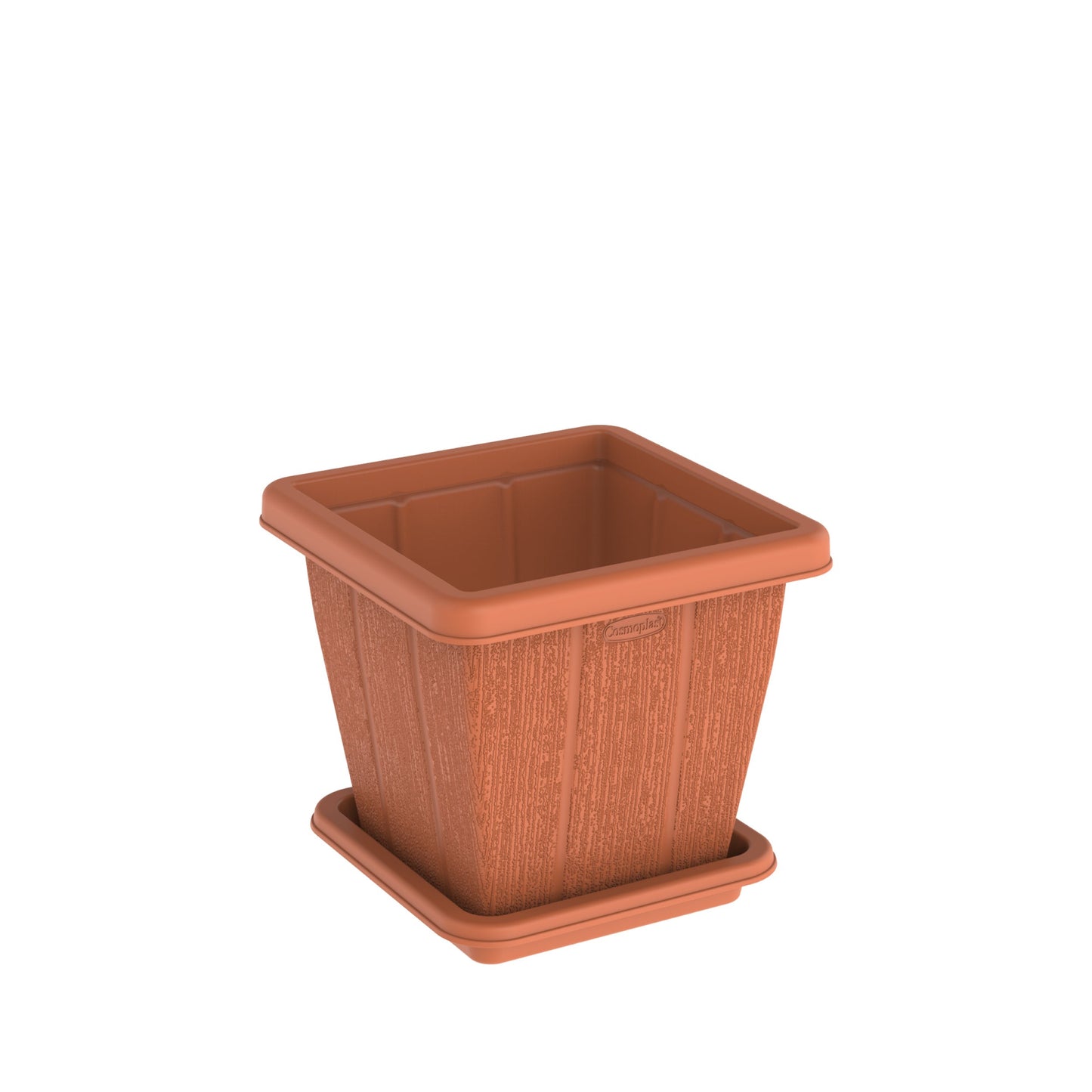 10L Cedargrain Square Planter with Tray - Cosmoplast Qatar
