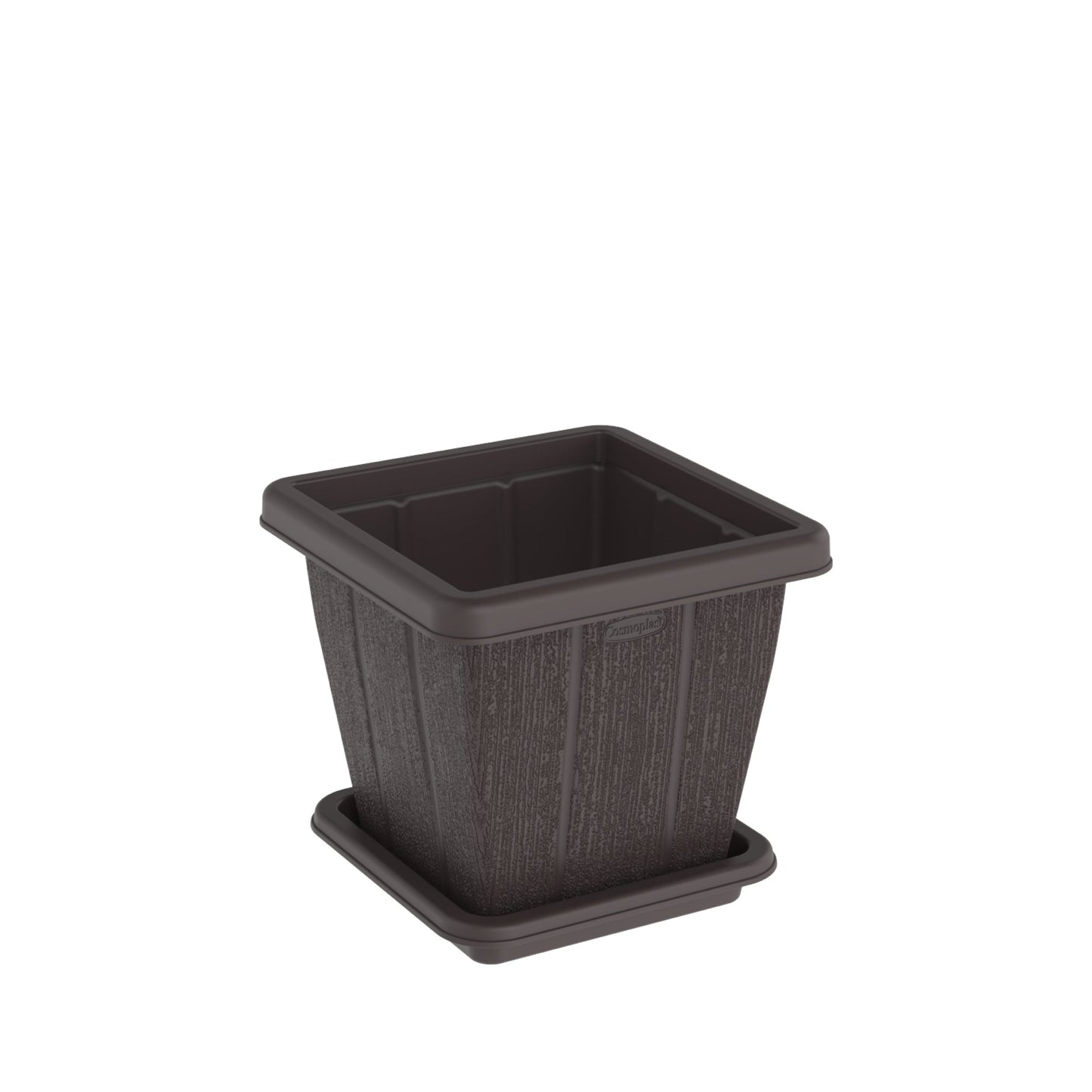 10L Cedargrain Square Planter with Tray - Cosmoplast Qatar