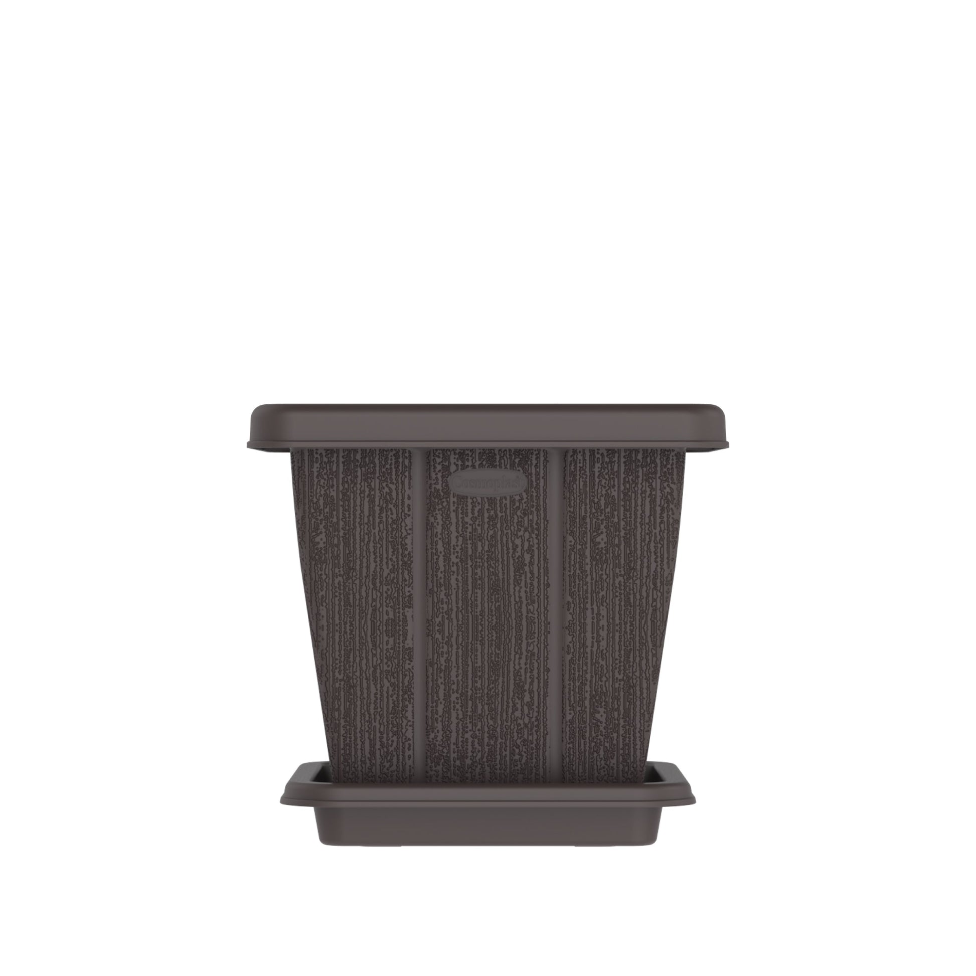 10L Cedargrain Square Planter with Tray - Cosmoplast Qatar