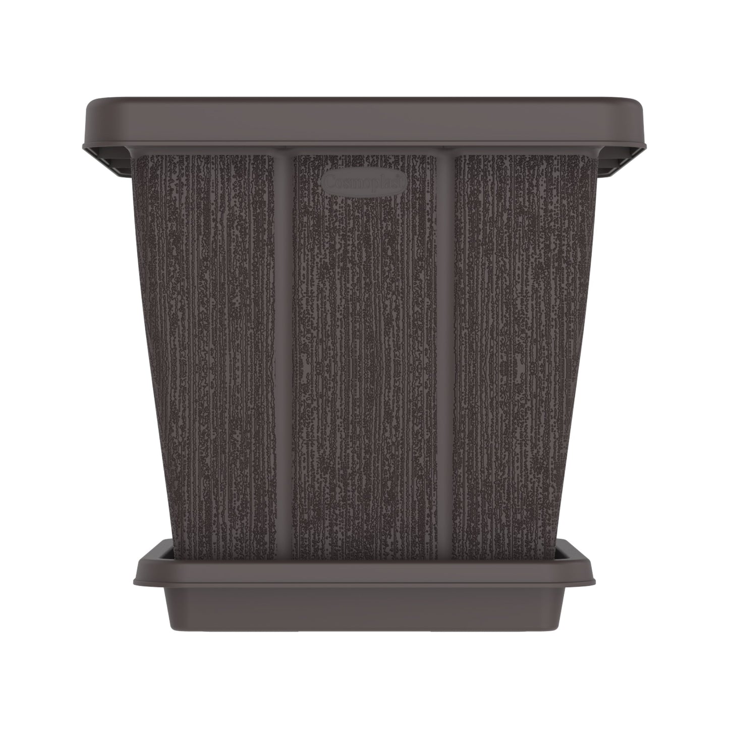 45L Cedargrain Square Planter with Tray - Cosmoplast Qatar