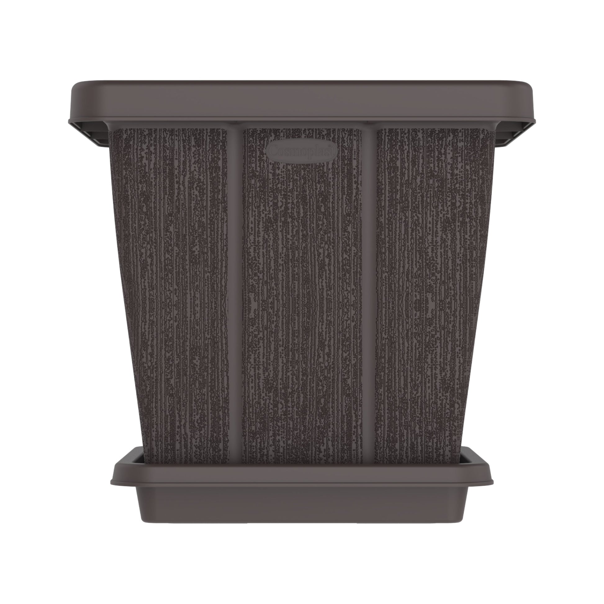 45L Cedargrain Square Planter with Tray - Cosmoplast Qatar
