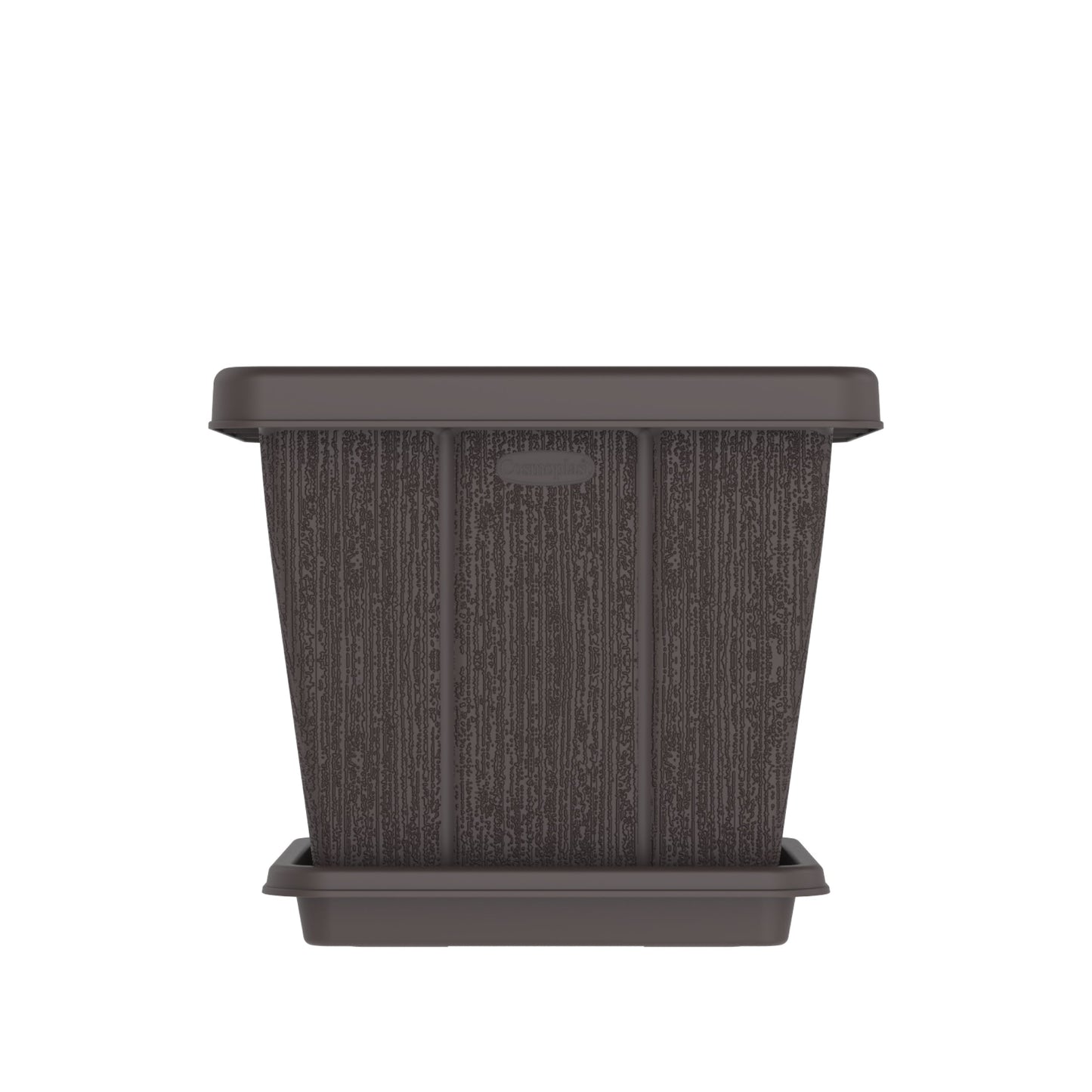 20L Cedargrain Square Planter with Tray - Cosmoplast Qatar