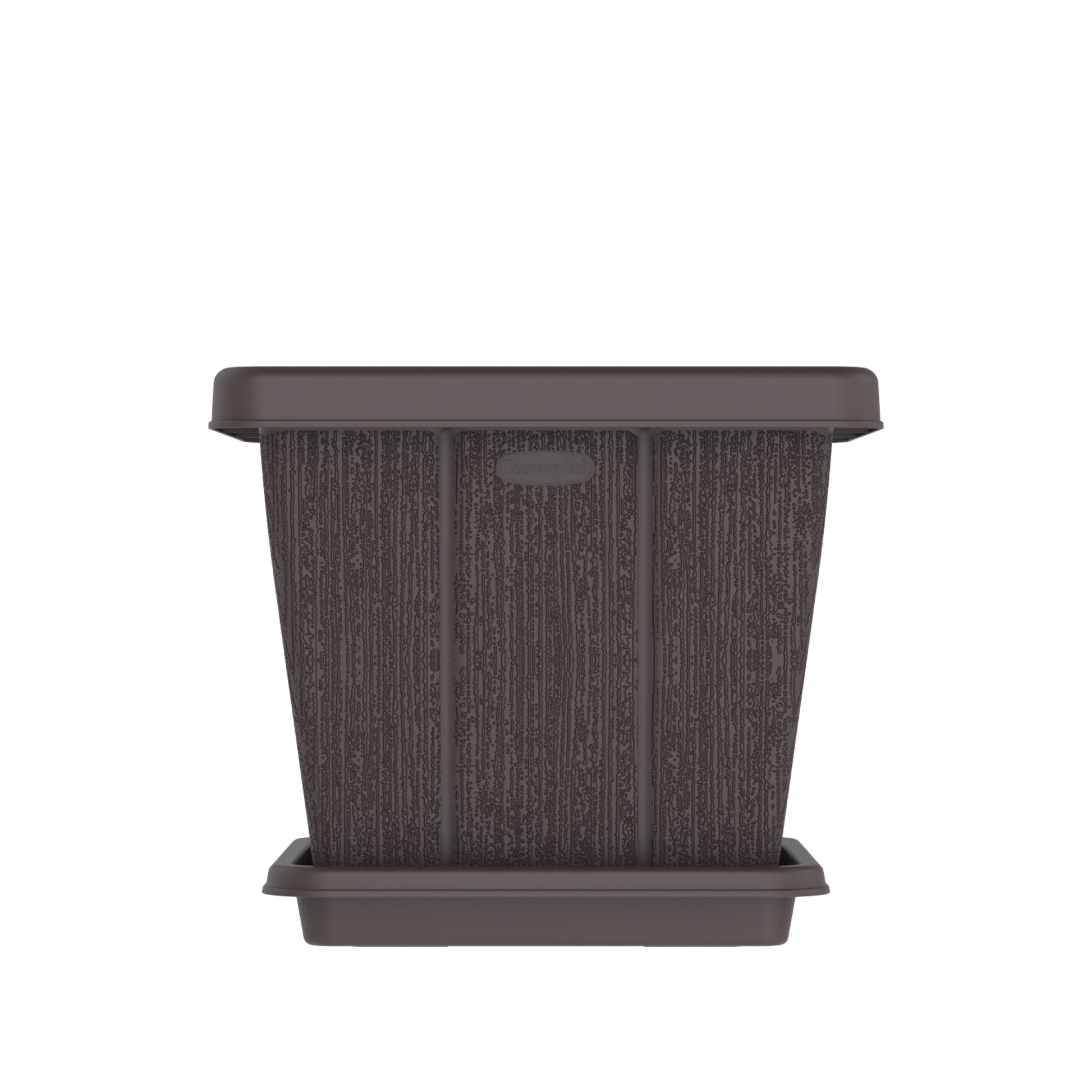 20L Cedargrain Square Planter with Tray - Cosmoplast Qatar