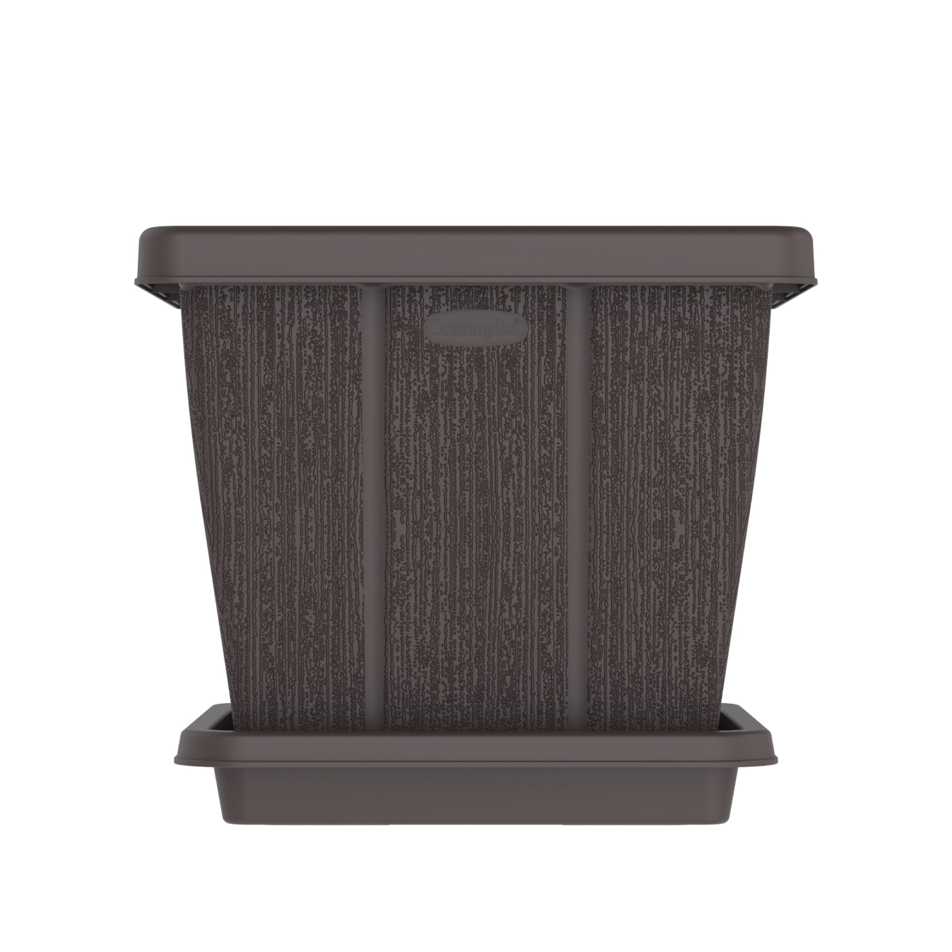 30L Cedargrain Square Planter with Tray - Cosmoplast Qatar