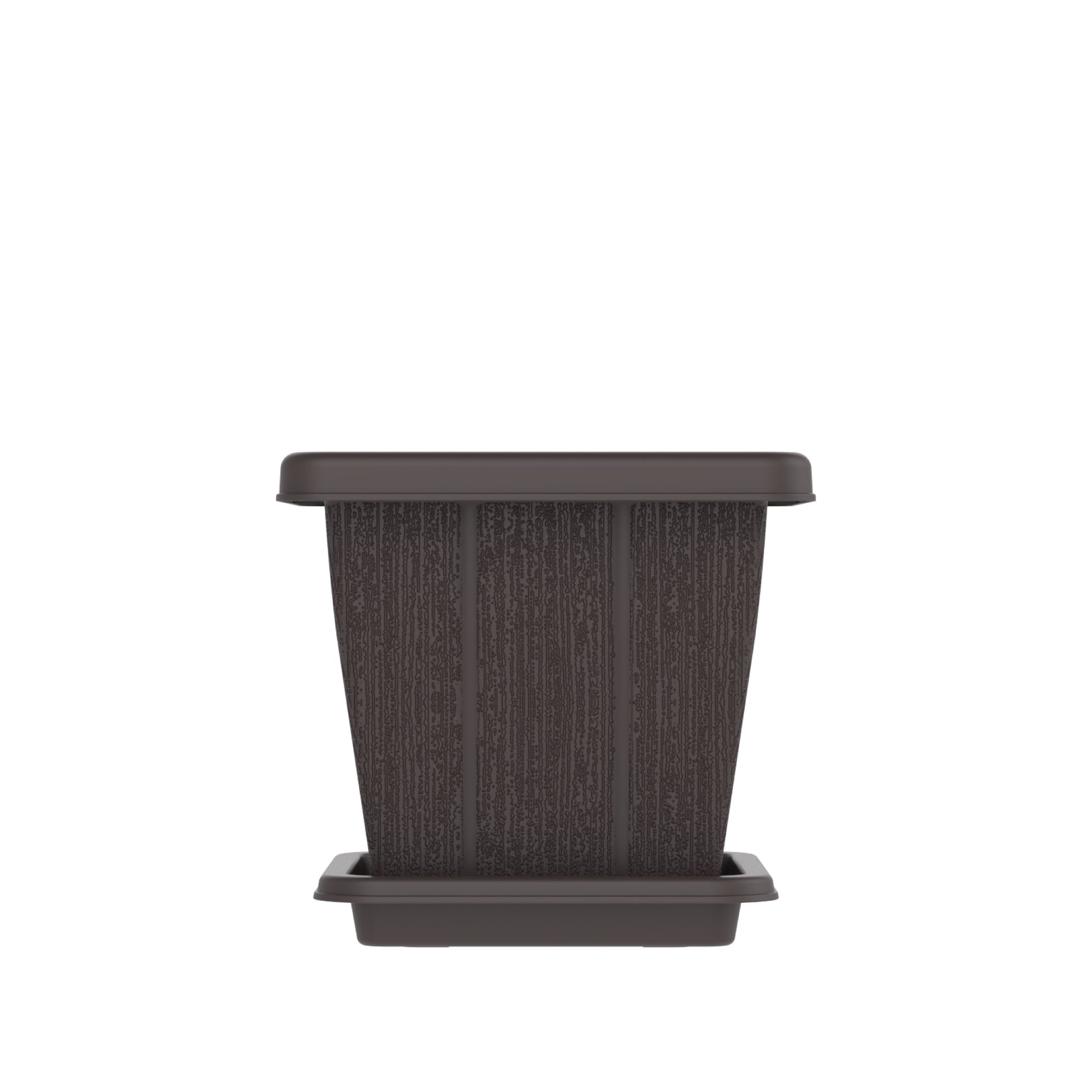 10L Cedargrain Square Planter with Tray - Cosmoplast Qatar