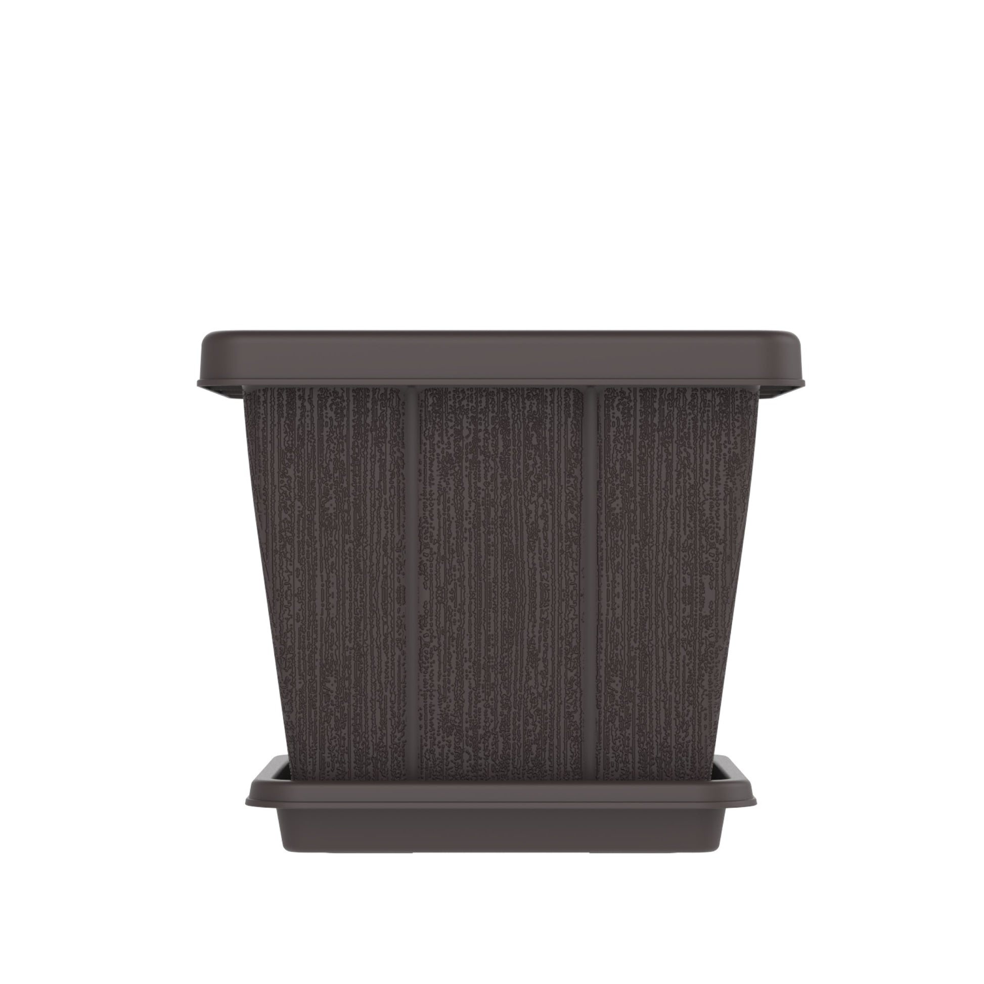 20L Cedargrain Square Planter with Tray - Cosmoplast Qatar