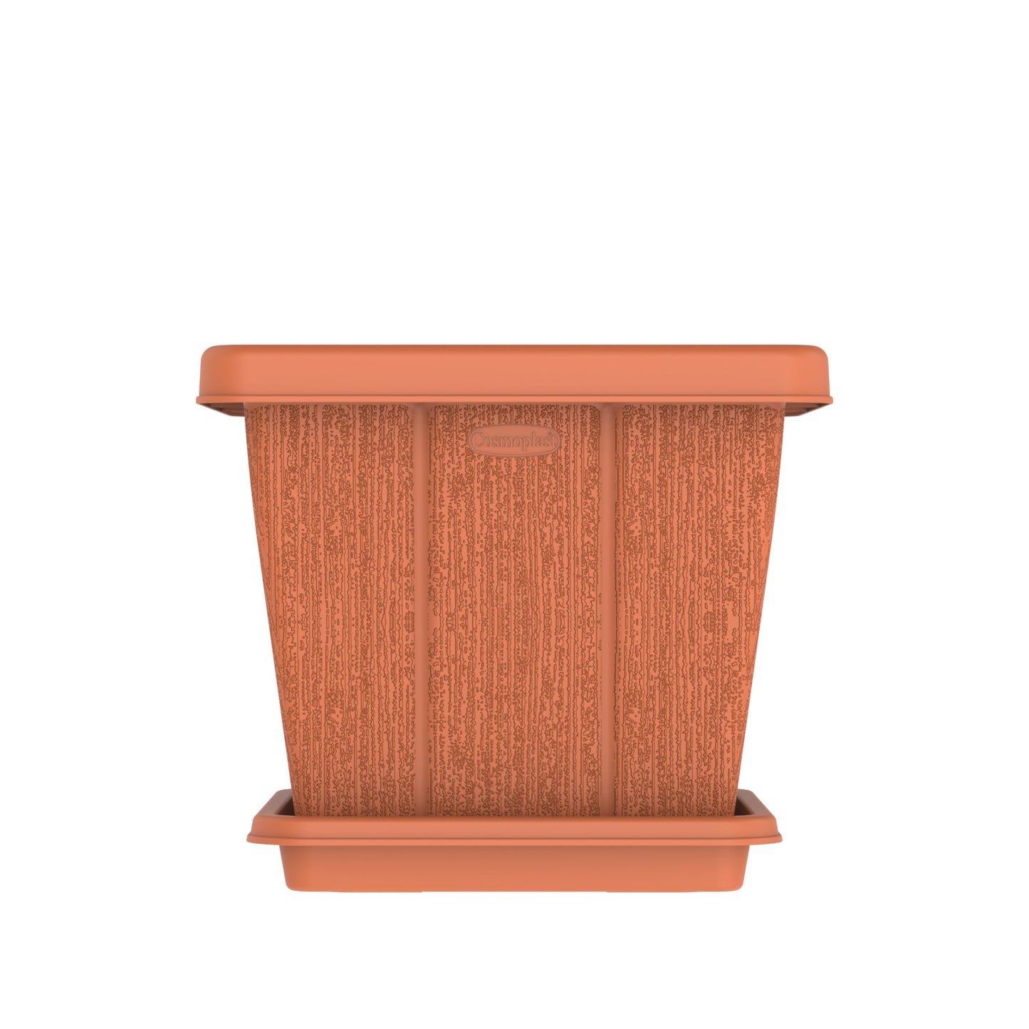 20L Cedargrain Square Planter with Tray - Cosmoplast Qatar