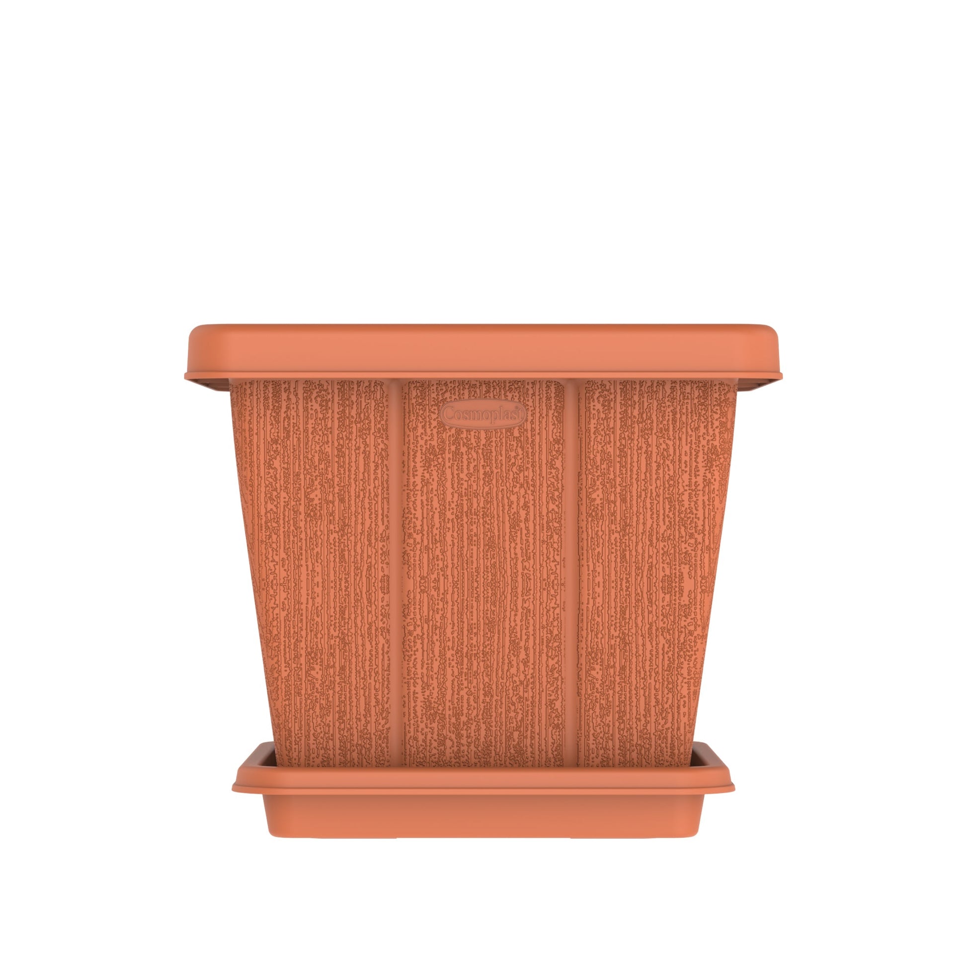 20L Cedargrain Square Planter with Tray - Cosmoplast Qatar