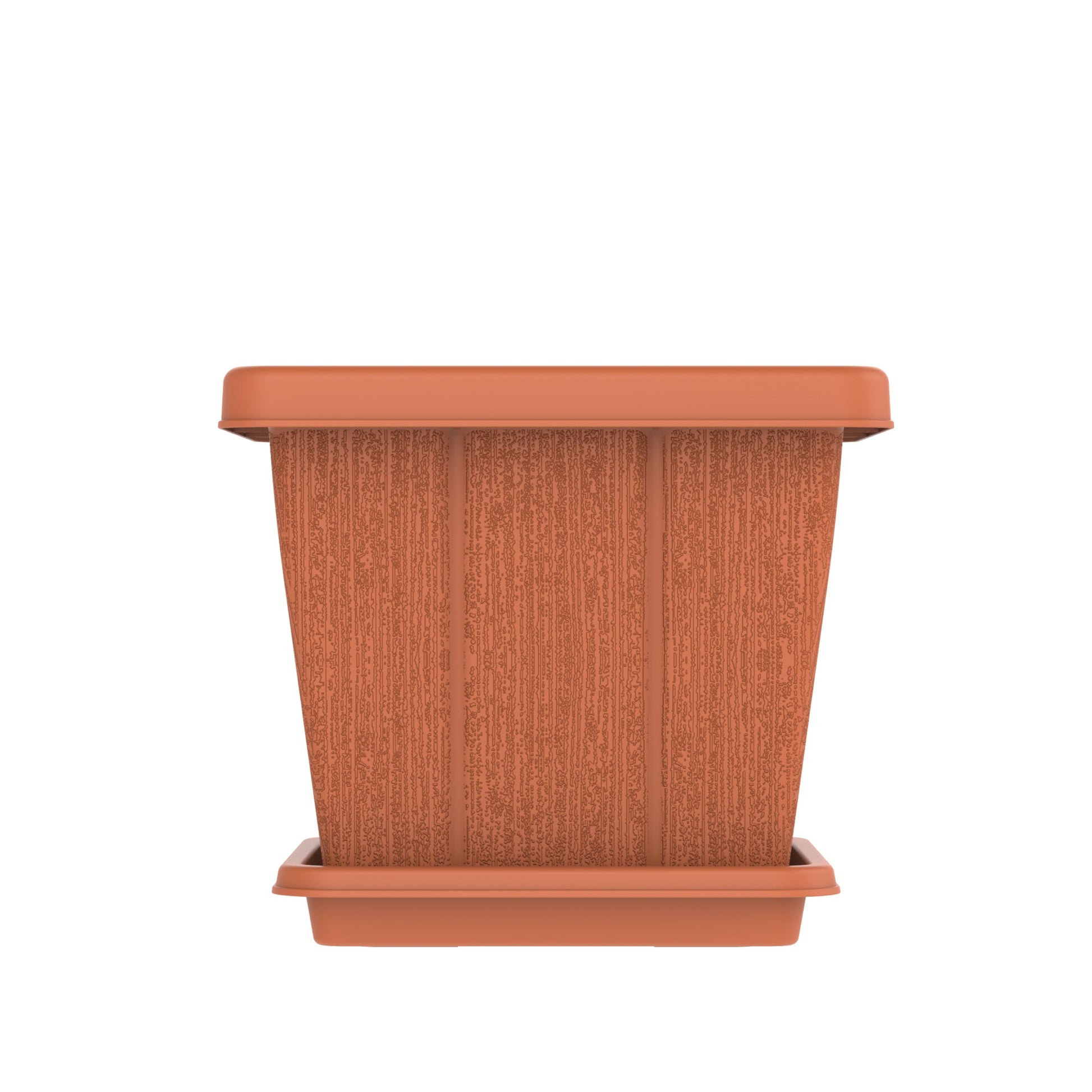20L Cedargrain Square Planter with Tray - Cosmoplast Qatar