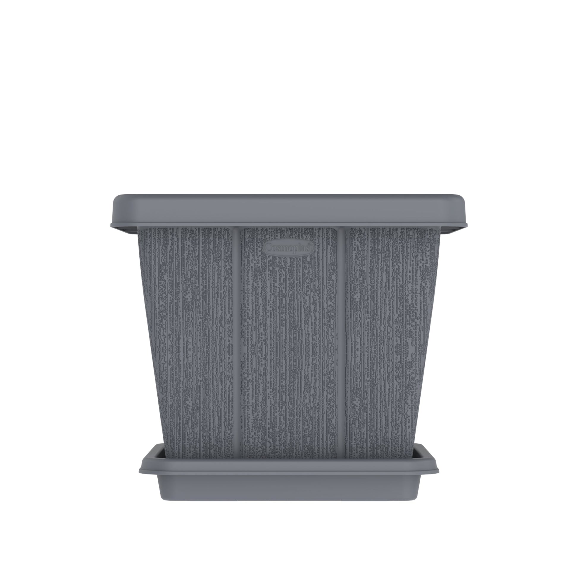 20L Cedargrain Square Planter with Tray - Cosmoplast Qatar