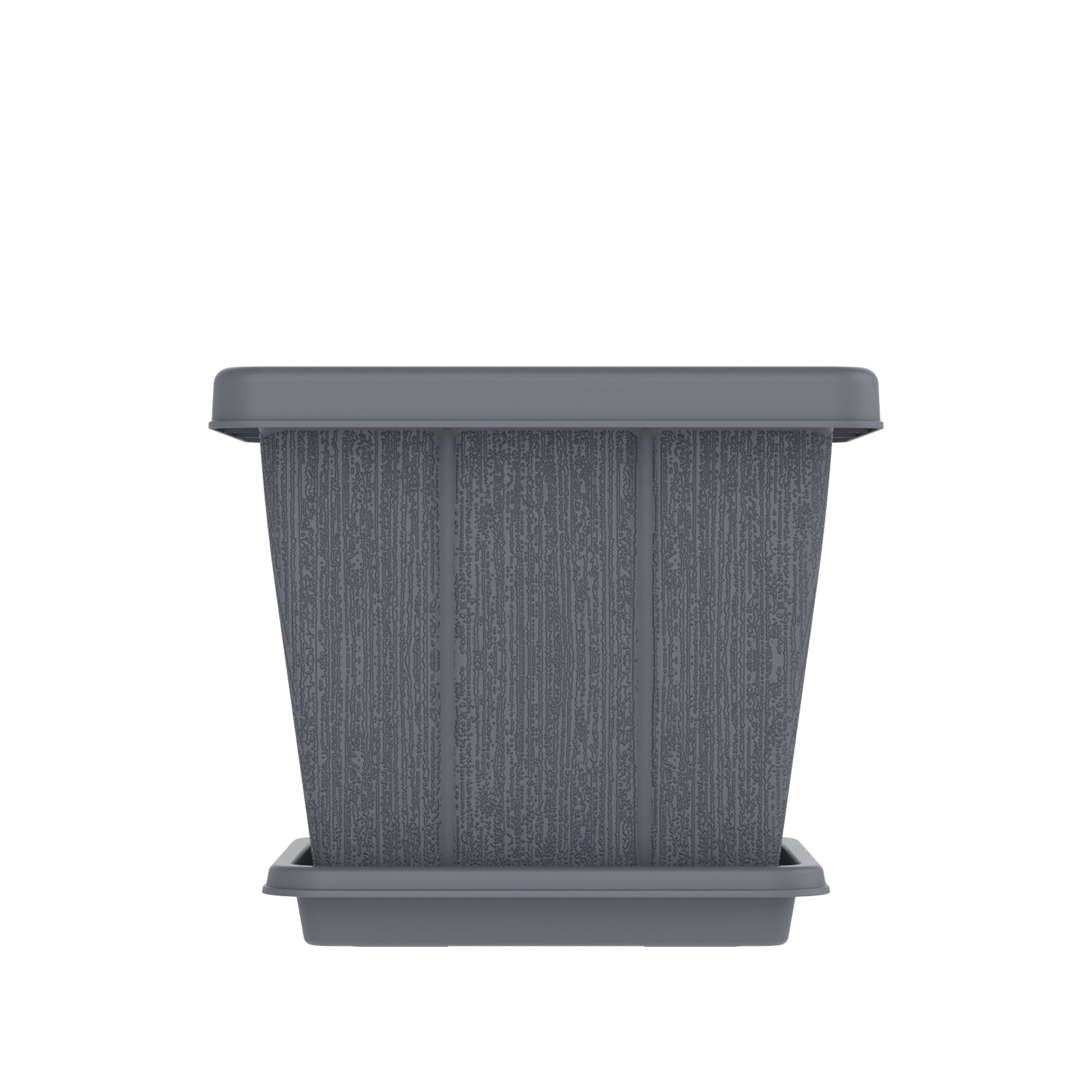 20L Cedargrain Square Planter with Tray - Cosmoplast Qatar
