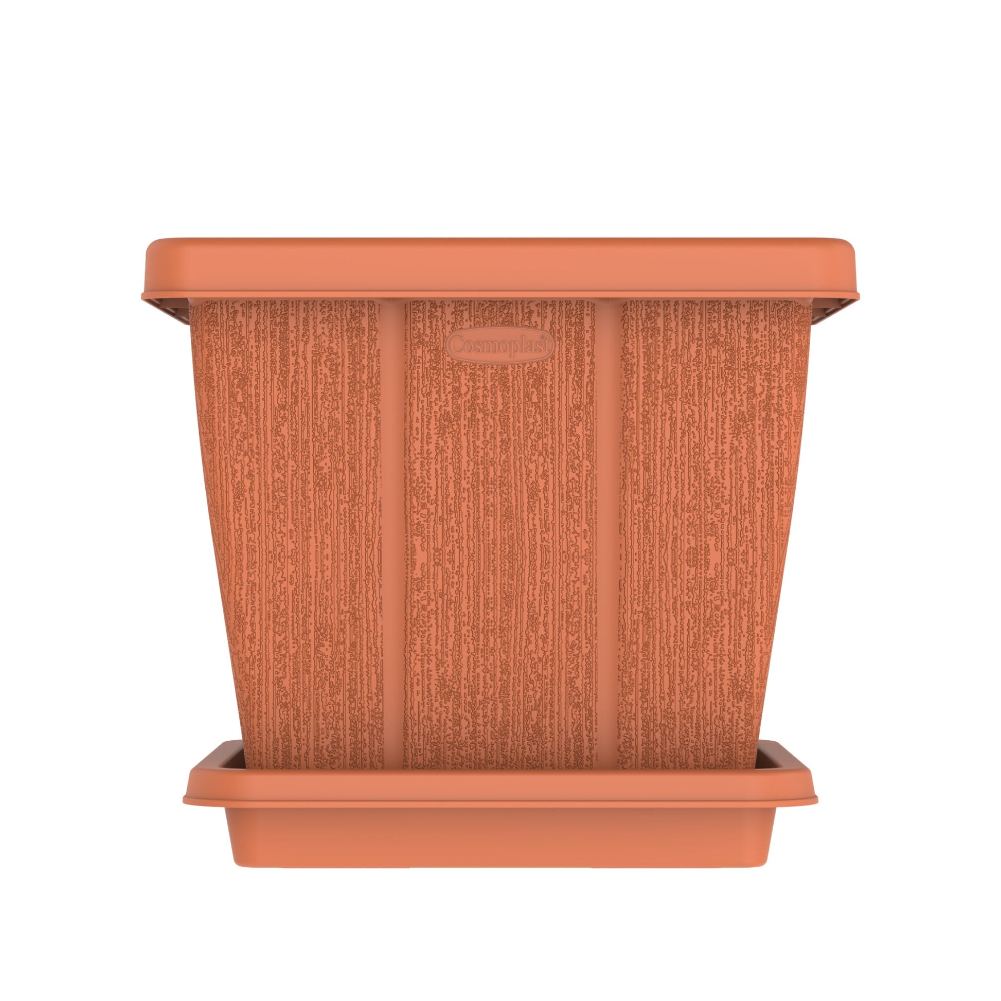 30L Cedargrain Square Planter with Tray - Cosmoplast Qatar