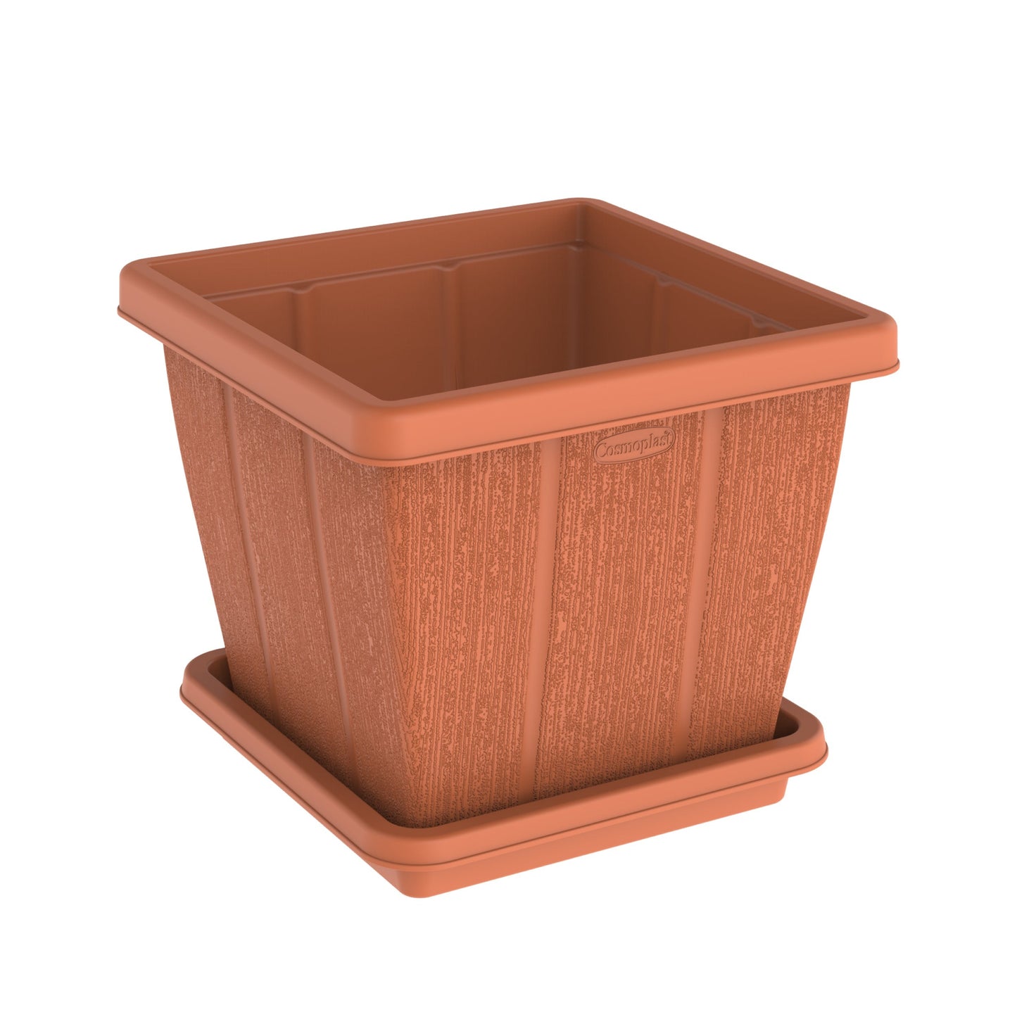 30L Cedargrain Square Planter with Tray - Cosmoplast Qatar