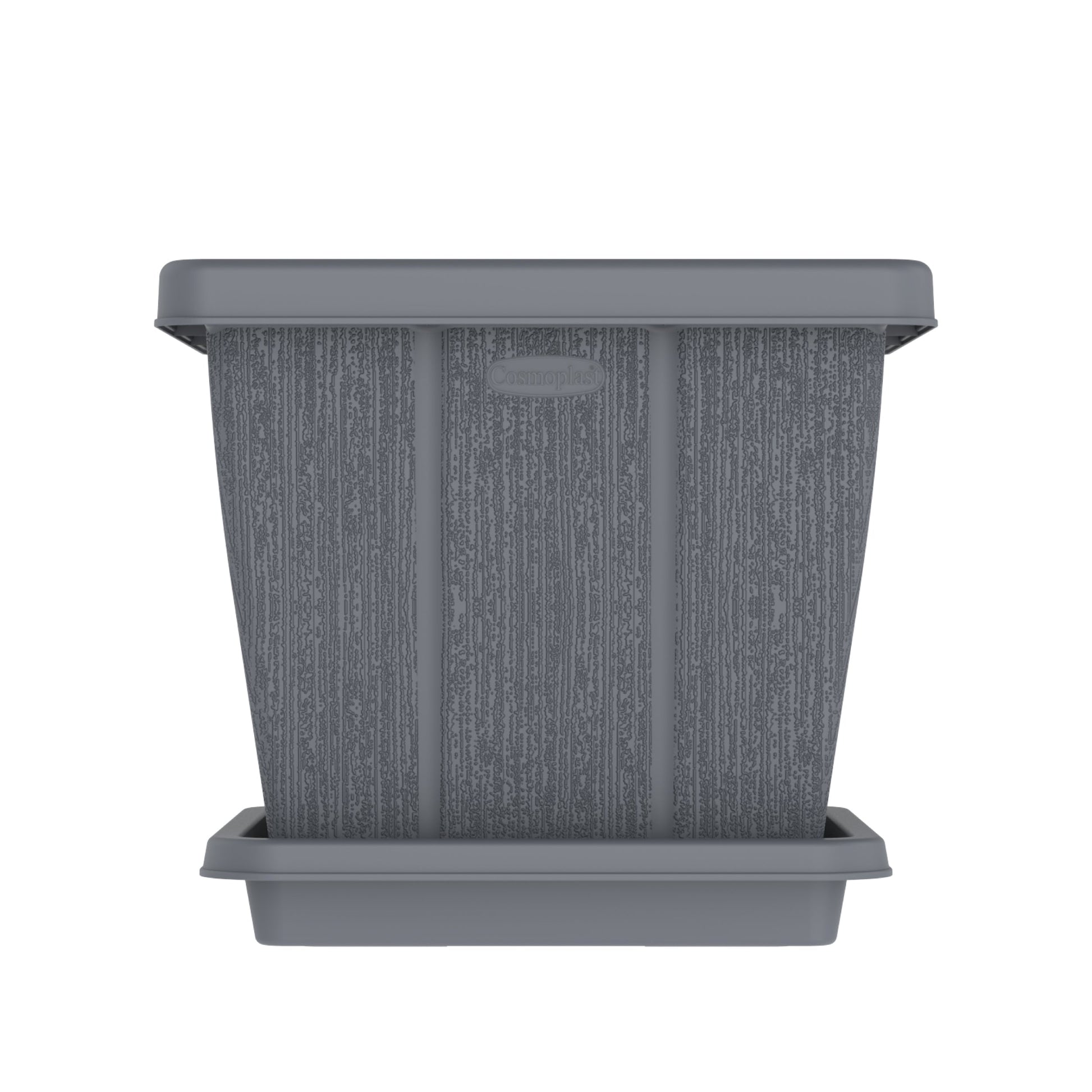 30L Cedargrain Square Planter with Tray - Cosmoplast Qatar