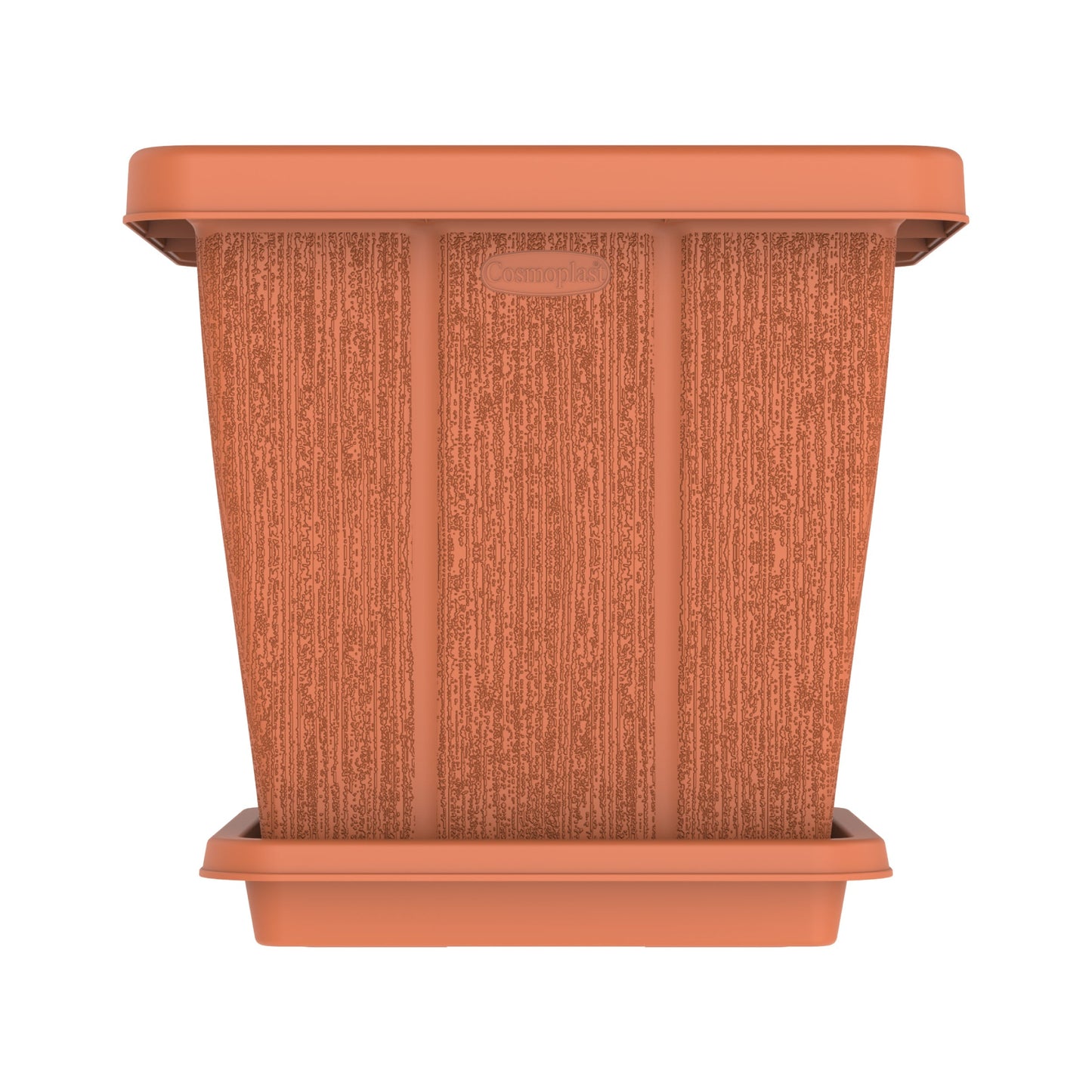 45L Cedargrain Square Planter with Tray - Cosmoplast Qatar