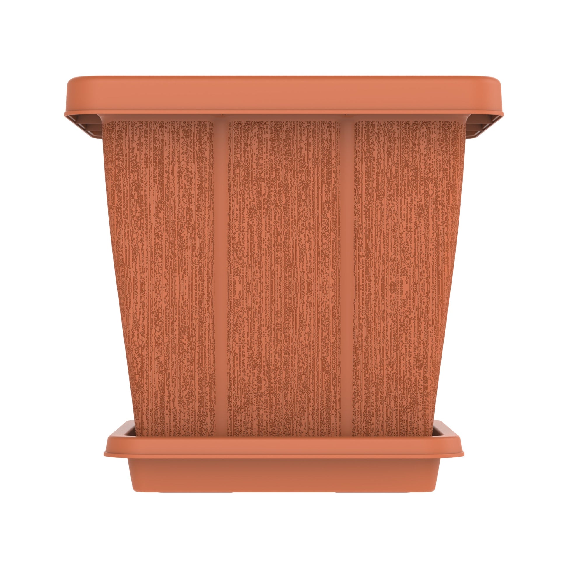 45L Cedargrain Square Planter with Tray - Cosmoplast Qatar