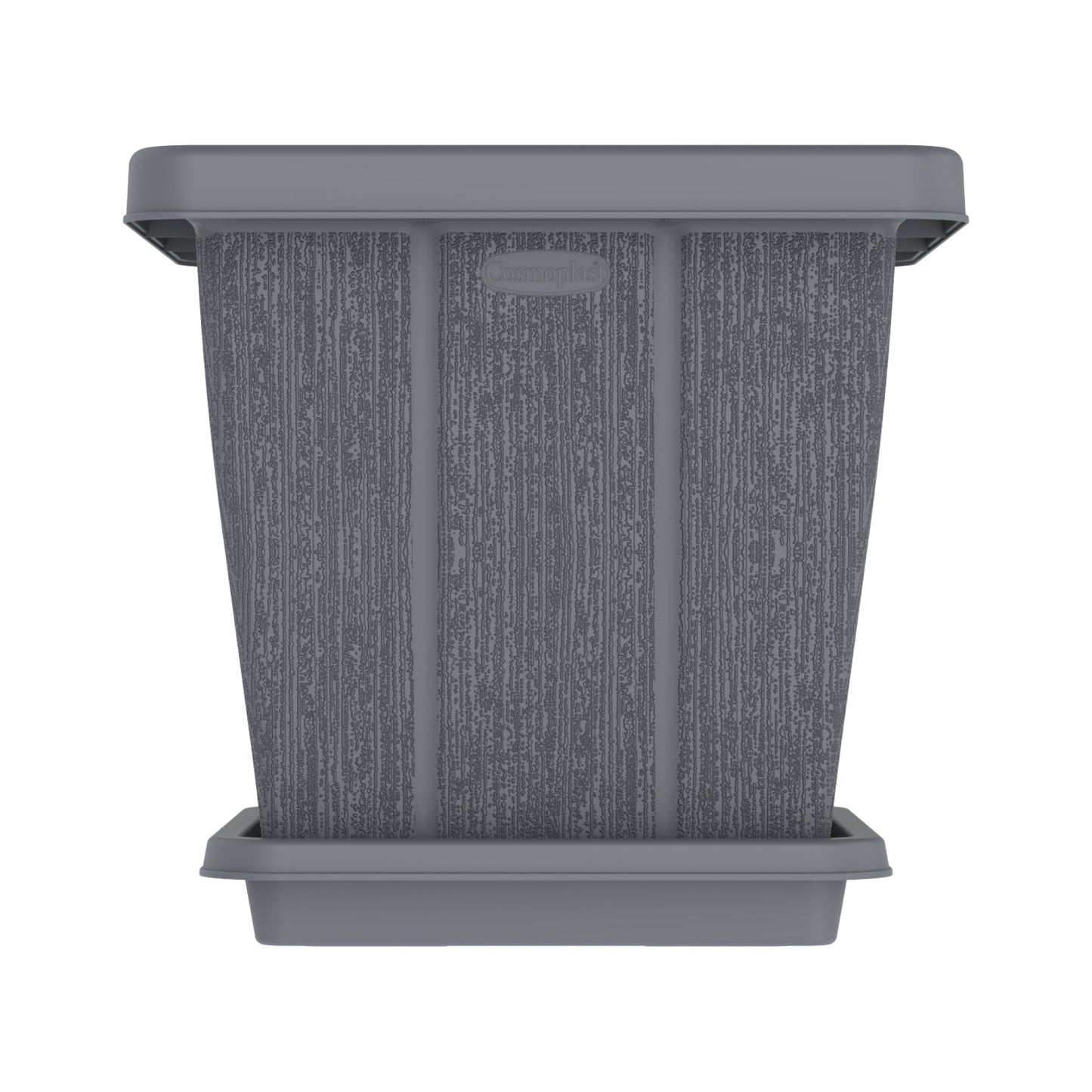 45L Cedargrain Square Planter with Tray - Cosmoplast Qatar