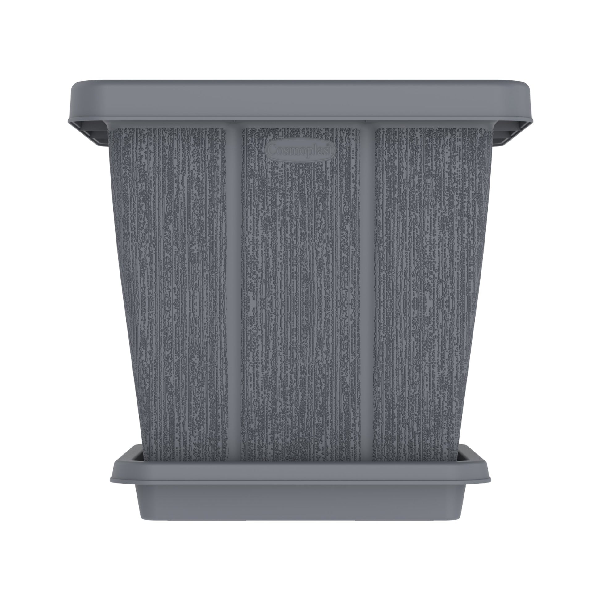 45L Cedargrain Square Planter with Tray - Cosmoplast Qatar