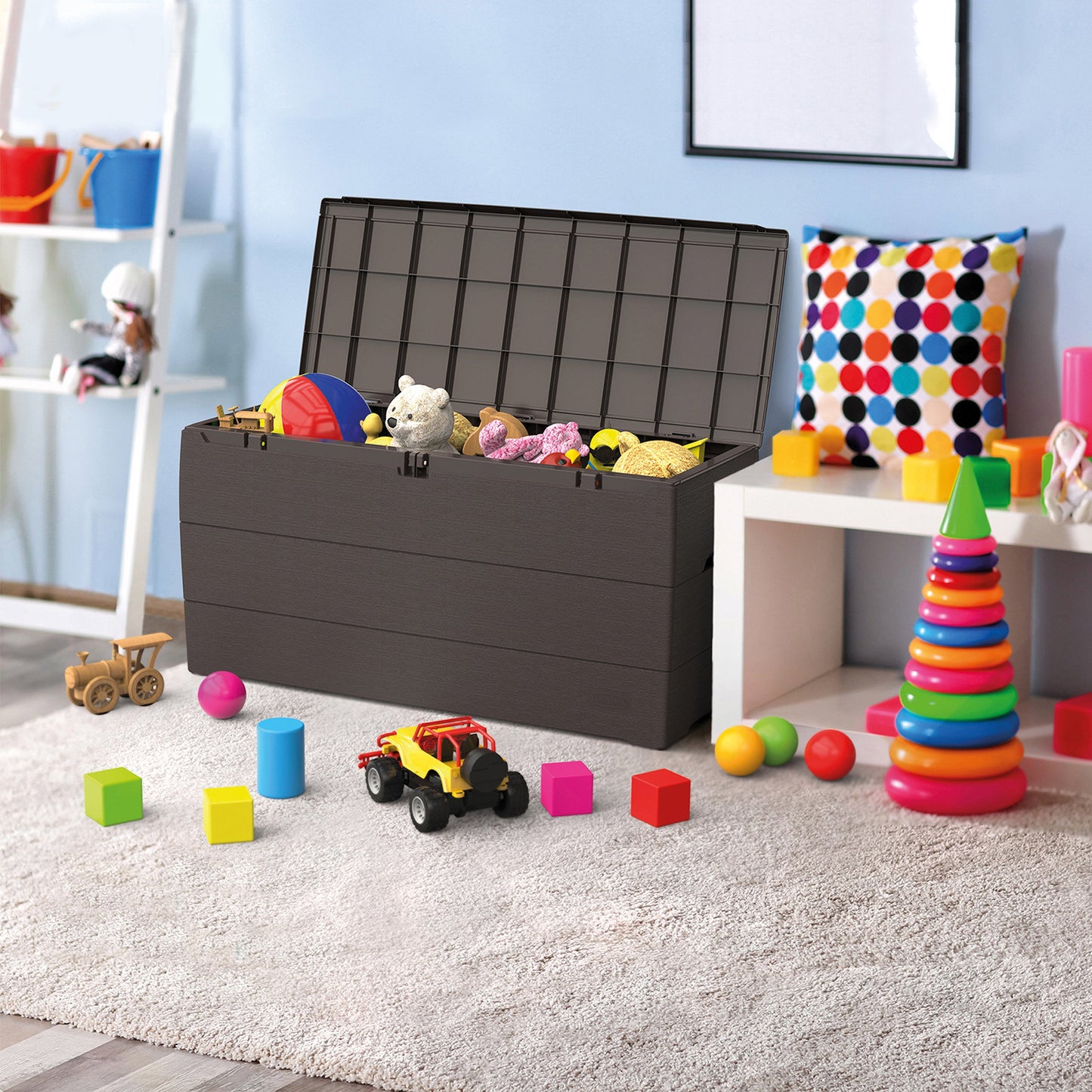 Cedargrain 270L Deck Storage Box - Cosmoplast Qatar