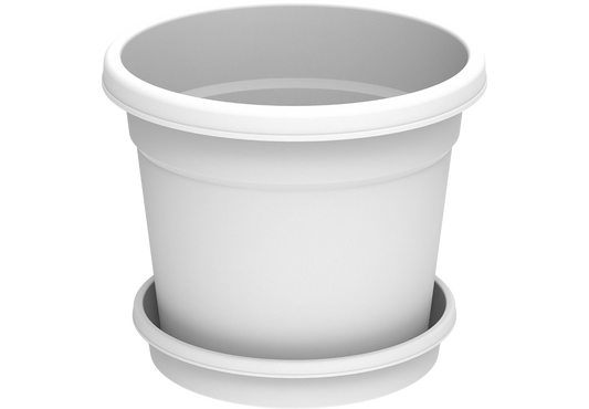 16" Round Flowerpot with Tray - Cosmoplast Qatar