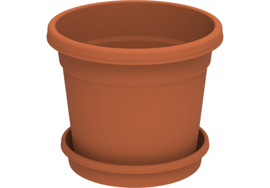 6" Round Flowerpot with Tray - Cosmoplast Qatar