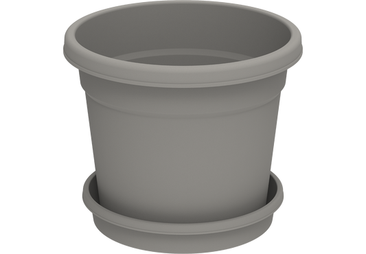 8" Round Flowerpot with Tray - Cosmoplast Qatar
