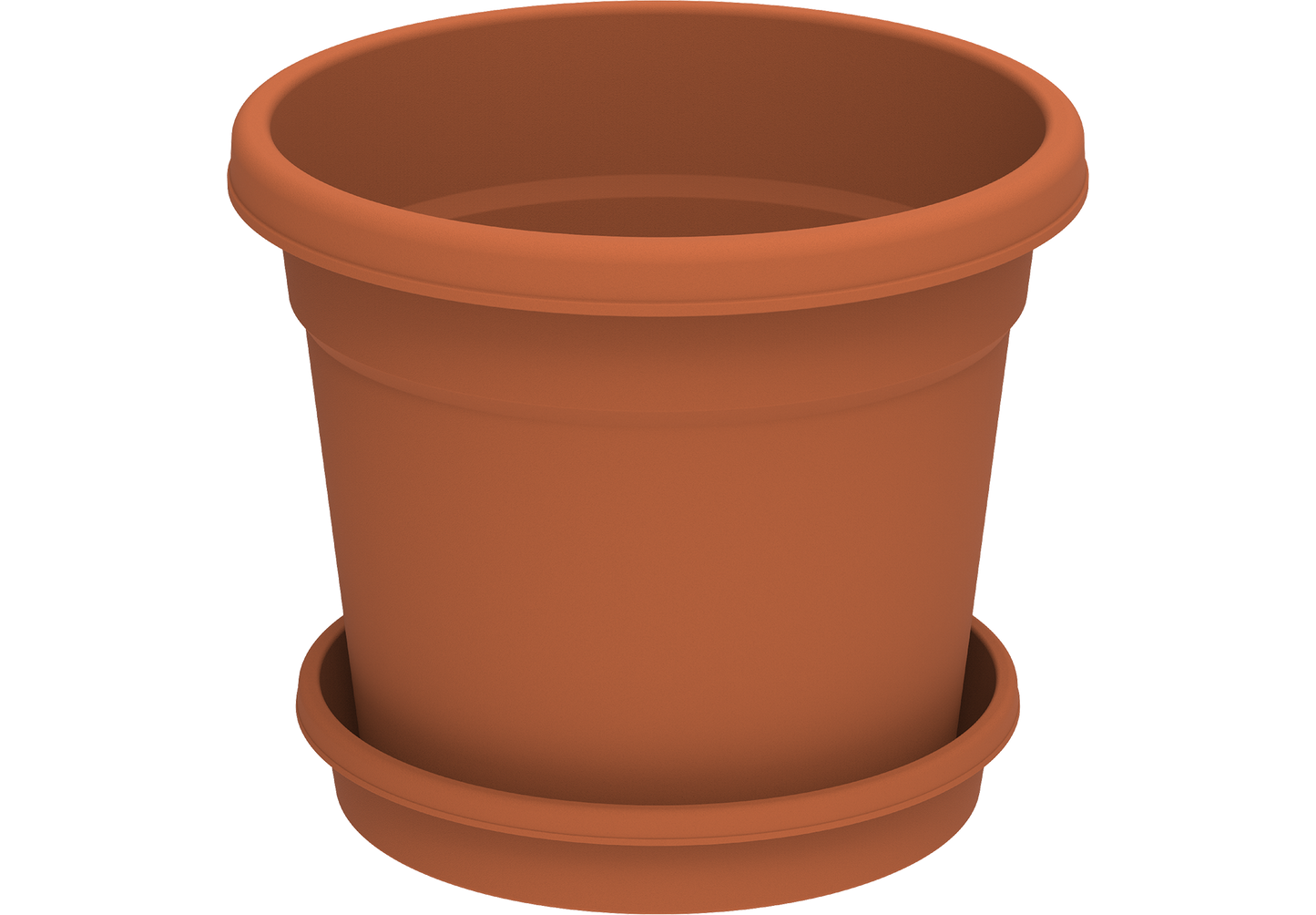 8" Round Flowerpot with Tray - Cosmoplast Qatar