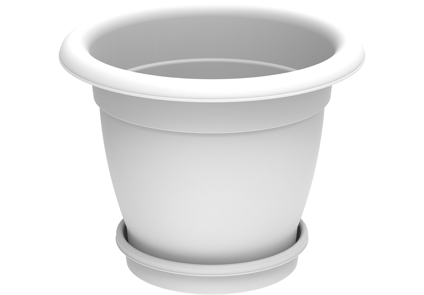20" Round Flowerpot with Tray - Cosmoplast Qatar
