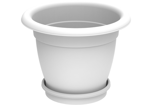 20" Round Flowerpot with Tray - Cosmoplast Qatar