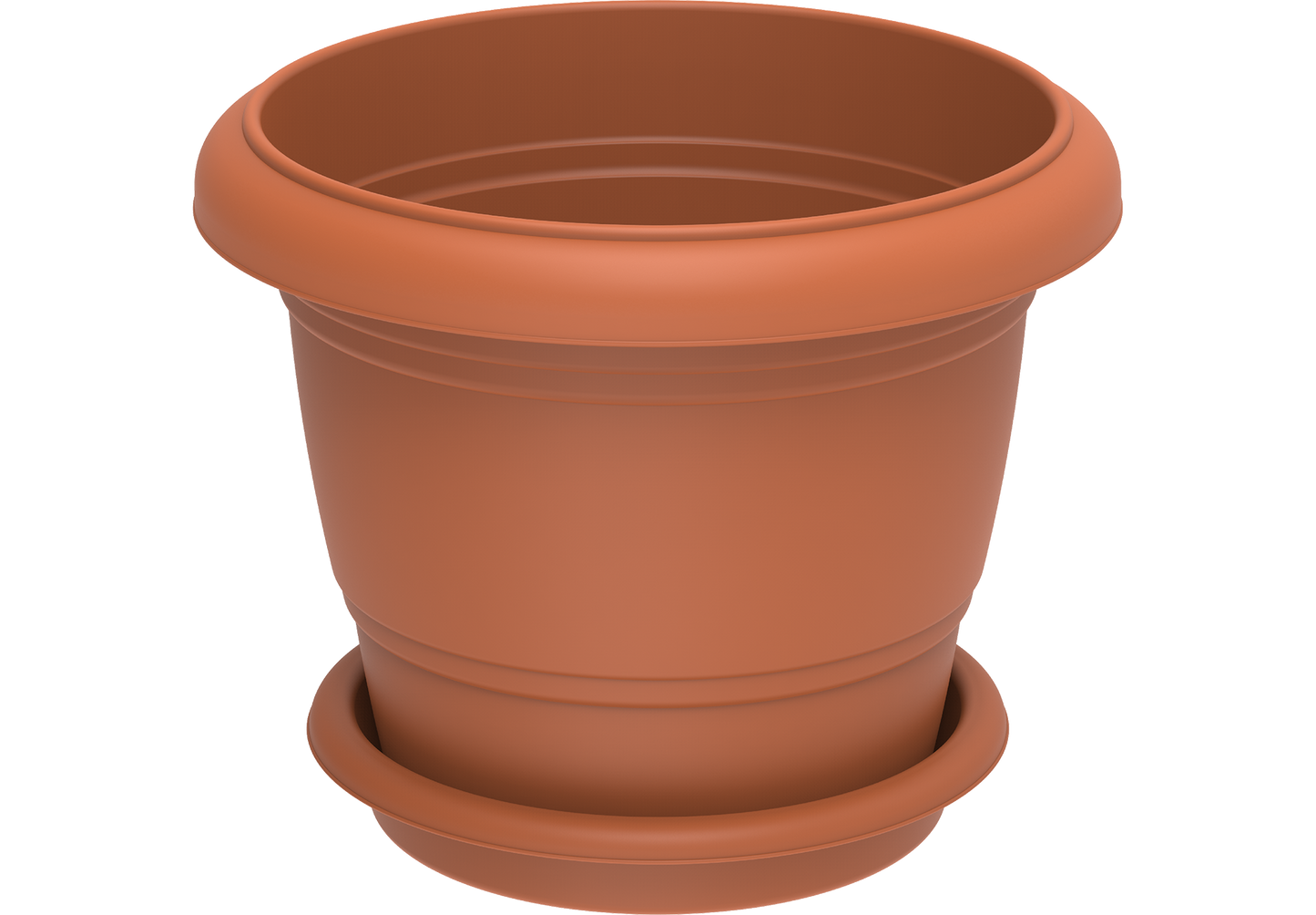 24" Round Flowerpot with Tray - Cosmoplast Qatar