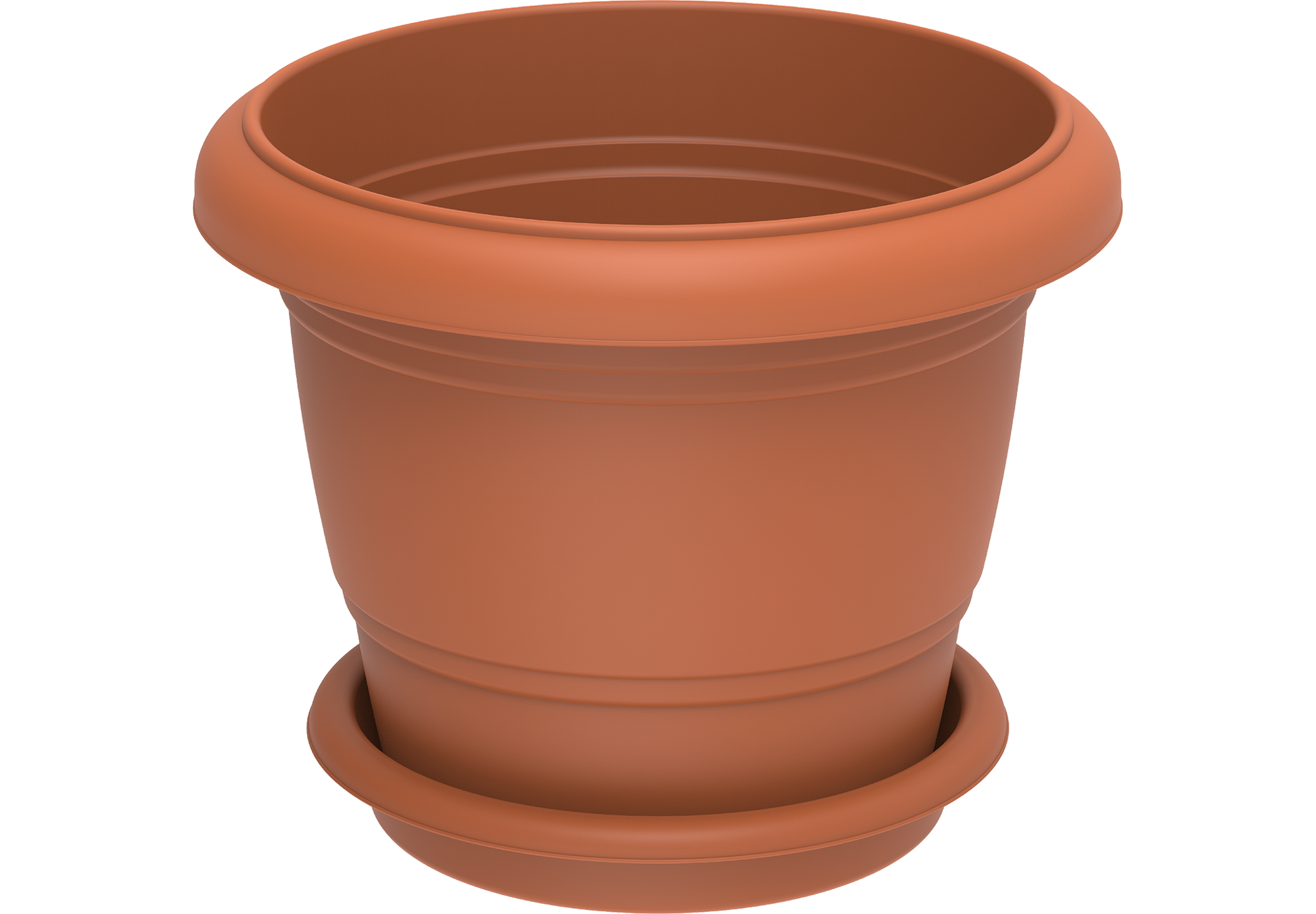 24" Round Flowerpot with Tray - Cosmoplast Qatar