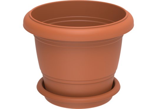 24" Round Flowerpot with Tray - Cosmoplast Qatar