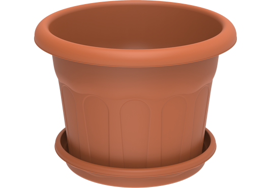 28" Round Flowerpot with Tray - Cosmoplast Qatar