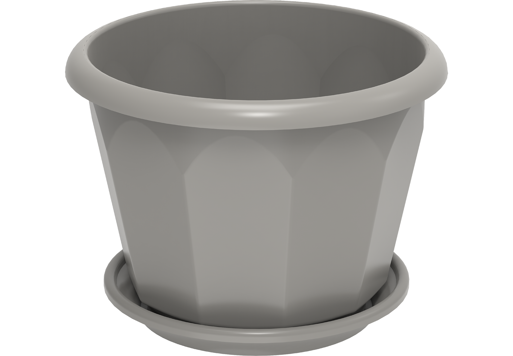 8" Hexagonal Flowerpot with Tray - Cosmoplast Qatar