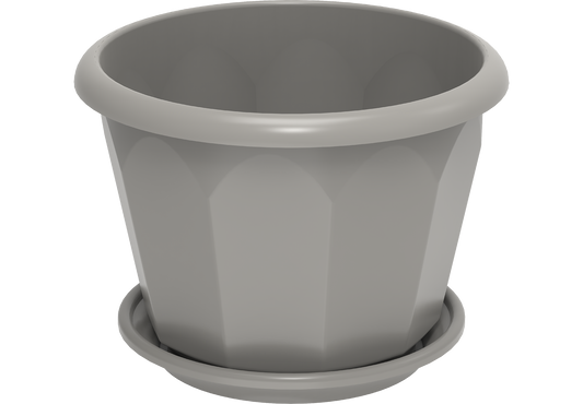 8" Hexagonal Flowerpot with Tray - Cosmoplast Qatar