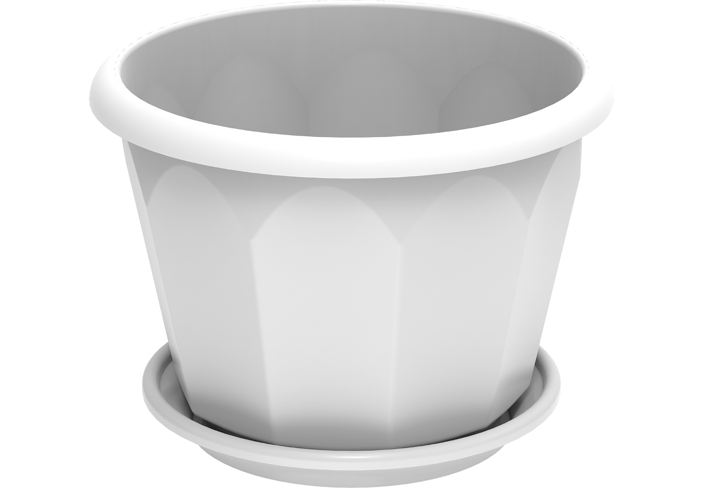 10" Hexagonal Flowerpot with Tray - Cosmoplast Qatar