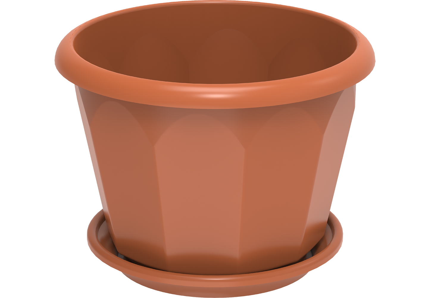 10" Hexagonal Flowerpot with Tray - Cosmoplast Qatar